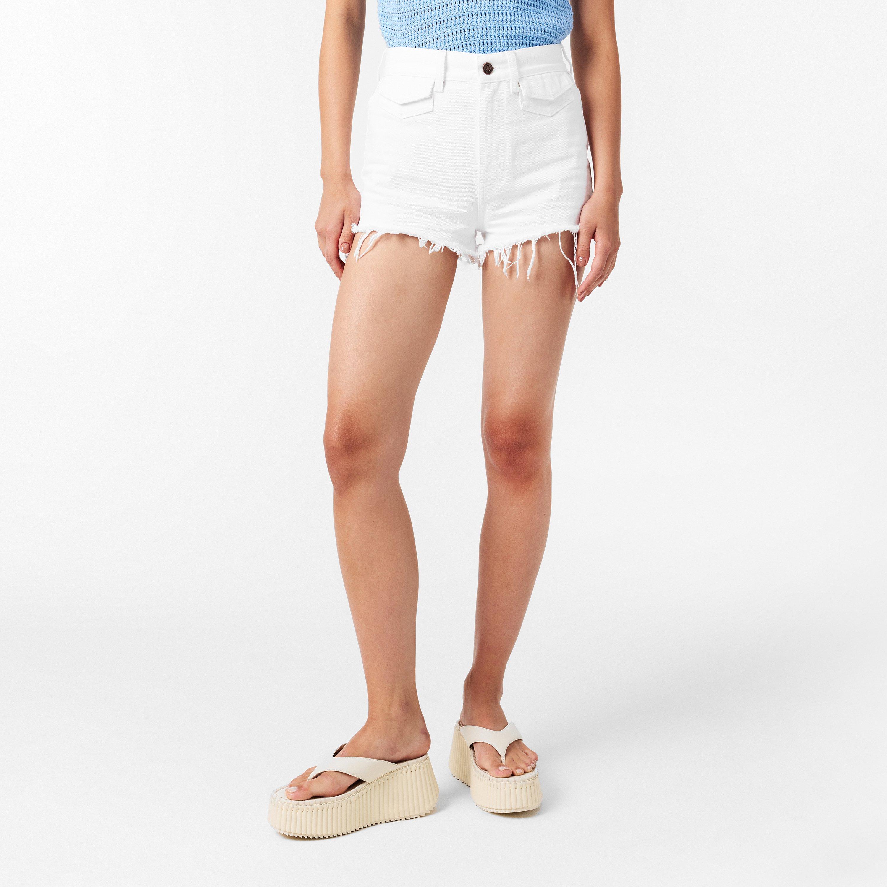 White - Chloe - Women's Denim Shorts - 3