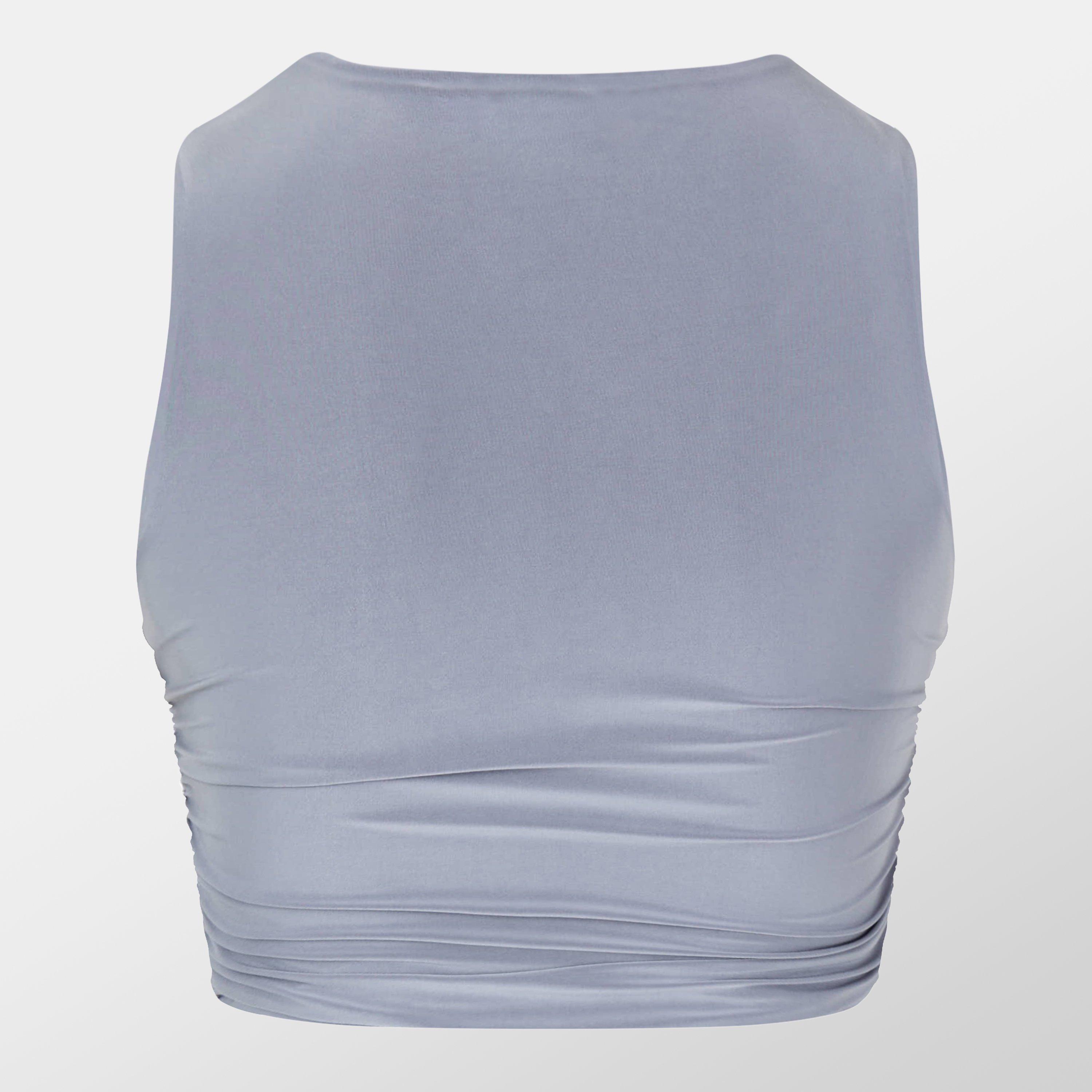 Grey - Missy Empire - Slinky Racer Top Womens - 2