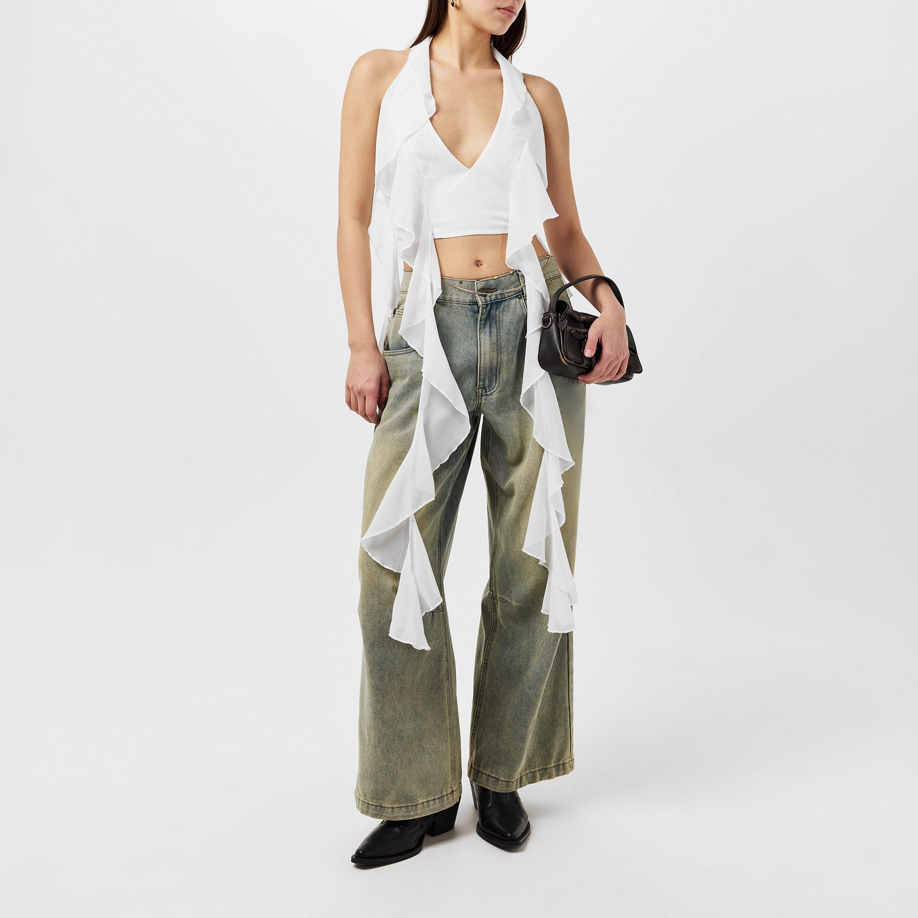 Branco - Missy Empire - Halter Frill Detail Top - 6