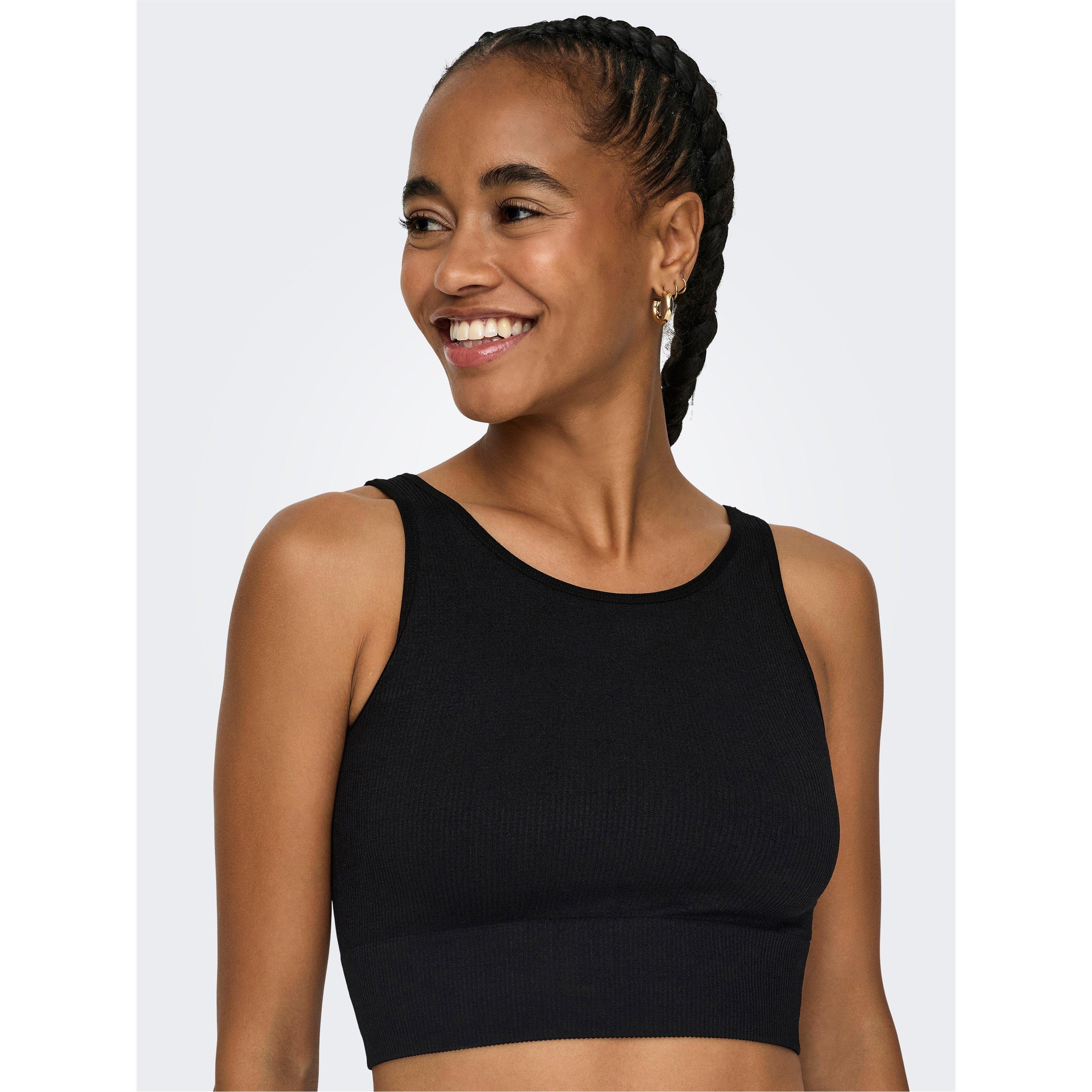 Only Play Women's Seamless Training Crop Top - Black - XS/S