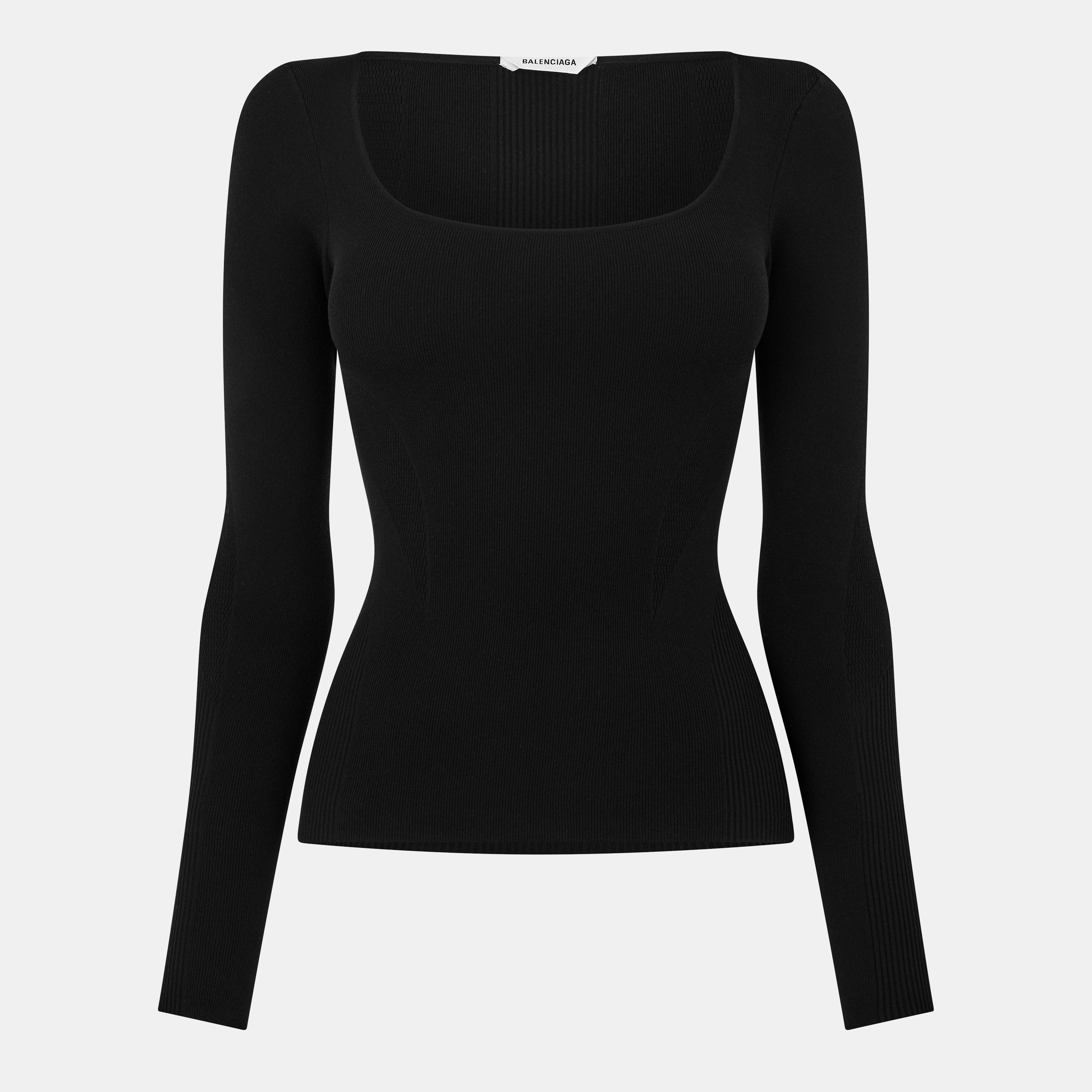 Black - Balenciaga - Women's Long Sleeve T-Shirt - 1
