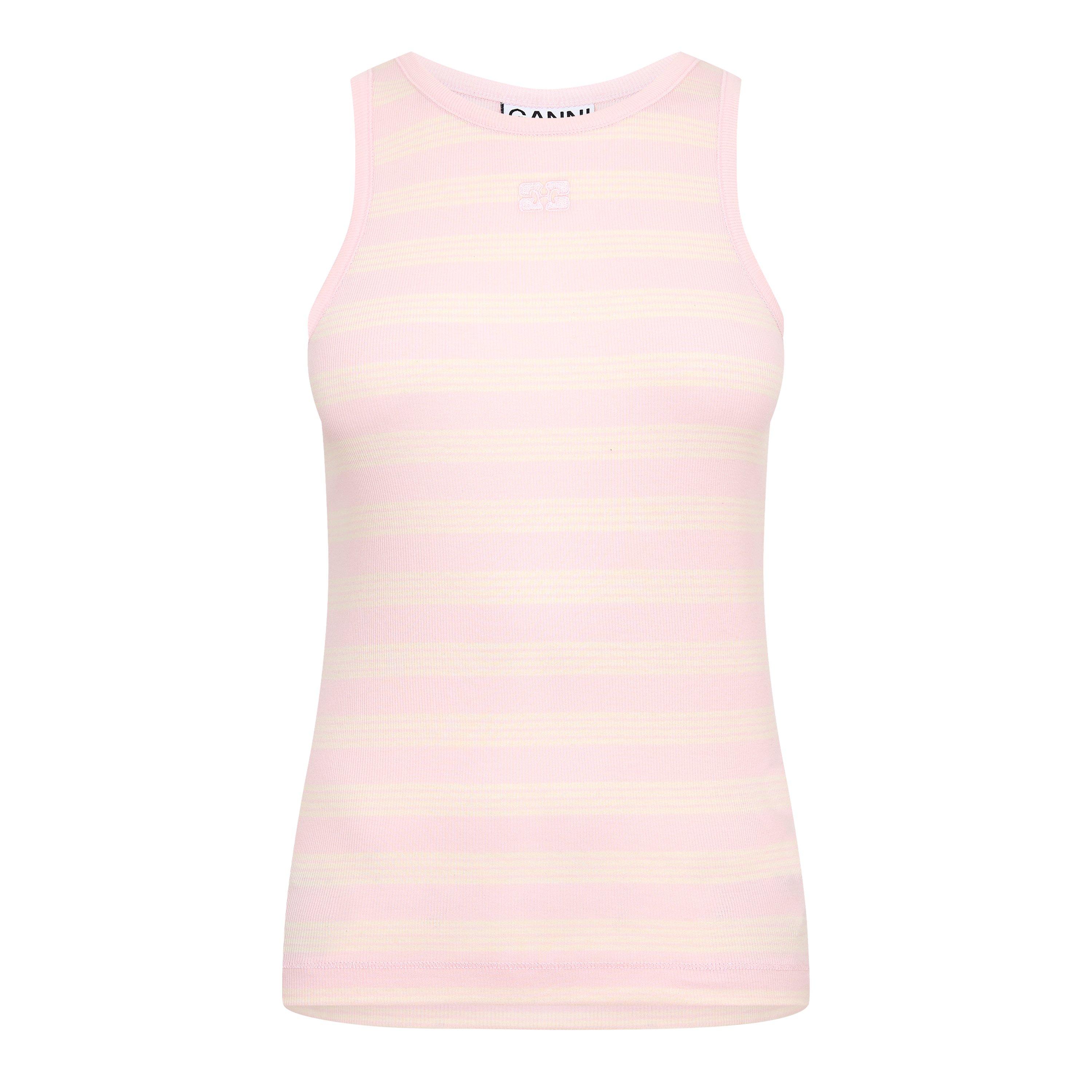 Ganni Women's Cotton Racerback Vest - Chalk Pink - Size 14 (40)