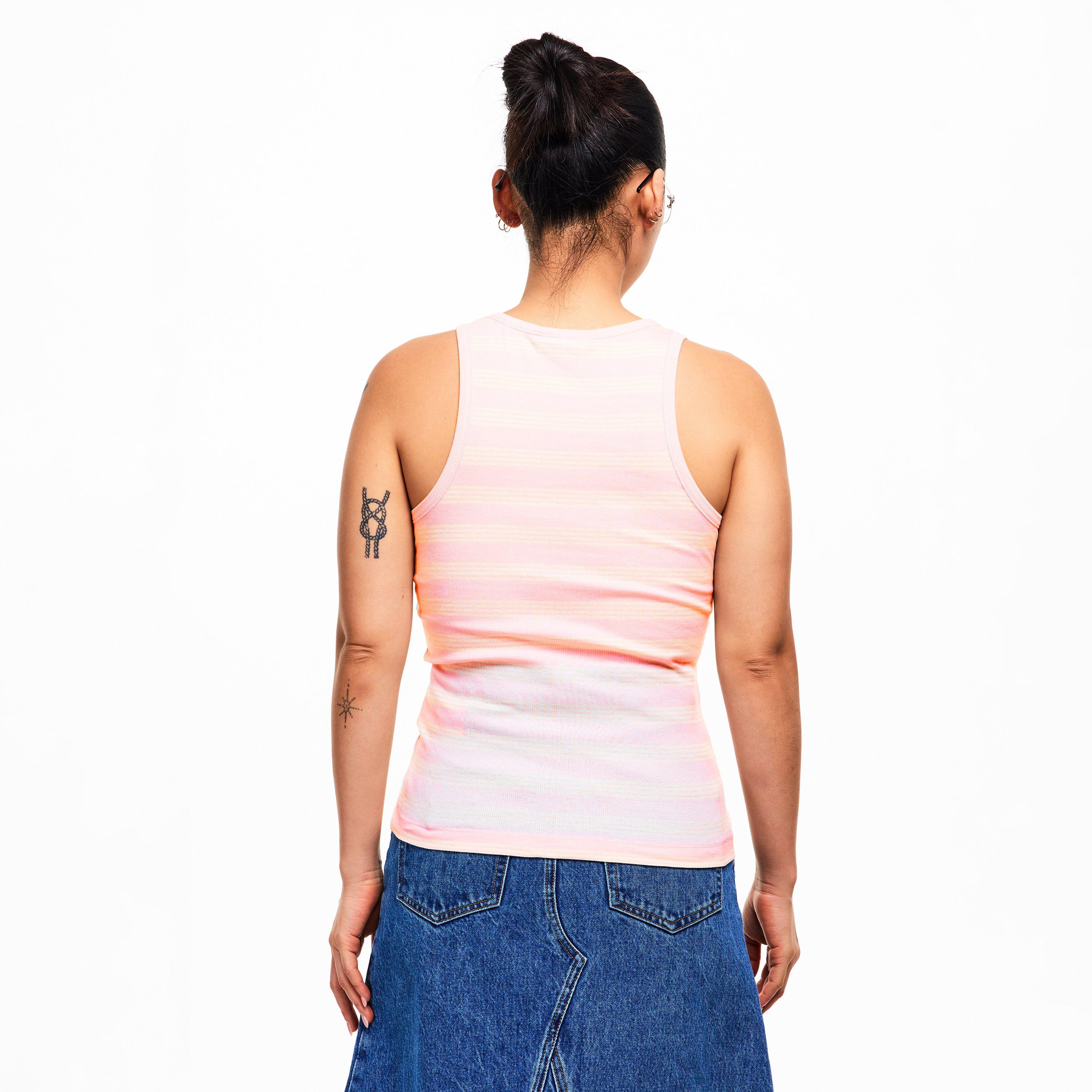 Chalk Pink - Ganni - Women's Cotton Racerback Vest - 4