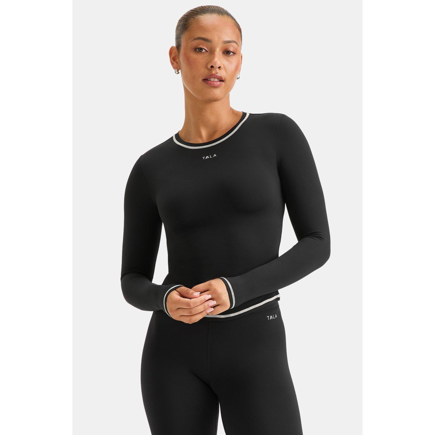 Shadow Black - TALA - TALA ULTRALITE LS ACTIVE TEE CONTRAST STITCH - 2