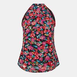 Yumi Yumi Black Floral Halter Neck Top