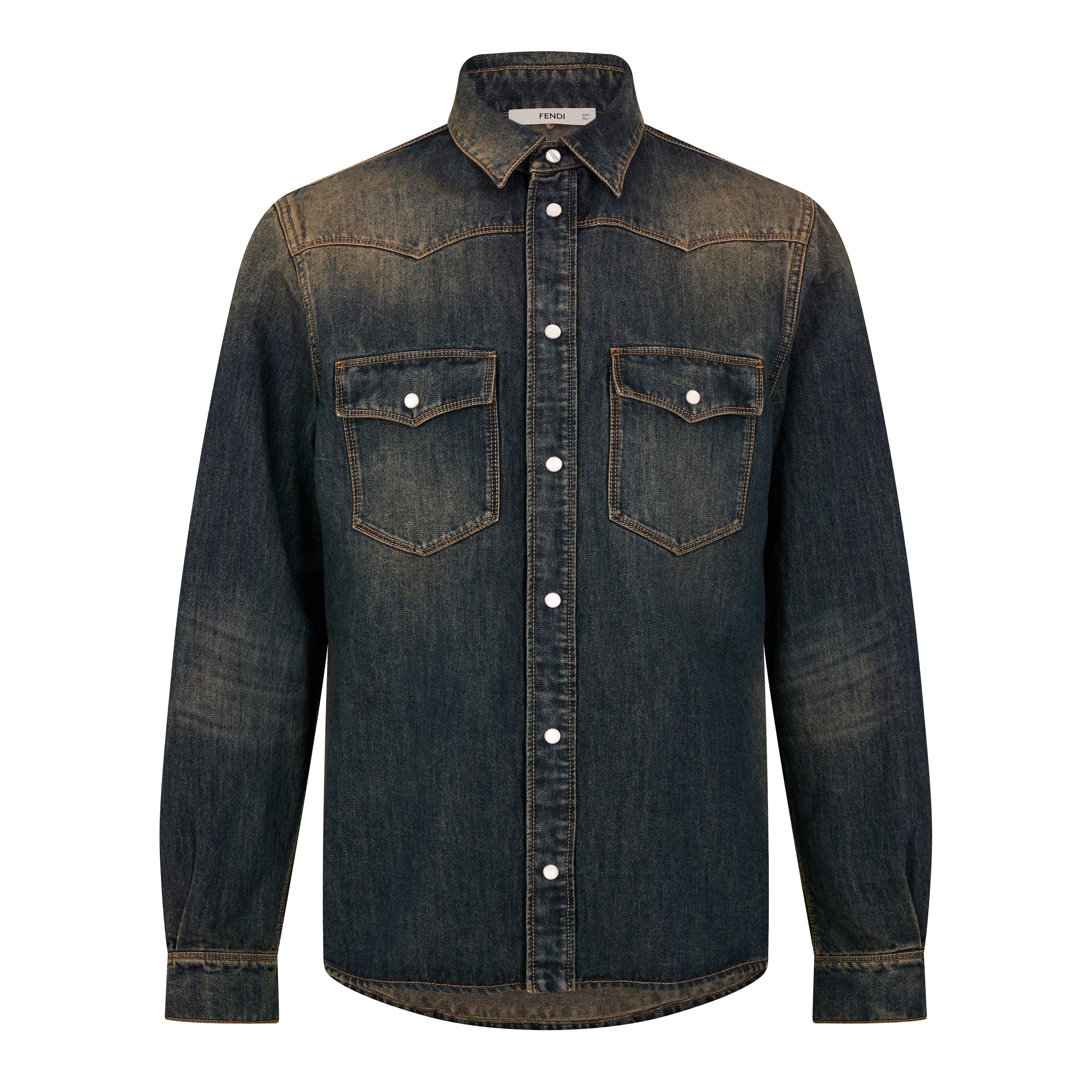 Blue - Fendi - Fendi Denim Shirt Sn64 - 1