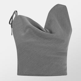 Missy Empire Asymmetric Cowl Neck Top Womens