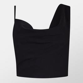 Missy Empire Asymmetric Cowl Neck Top Womens