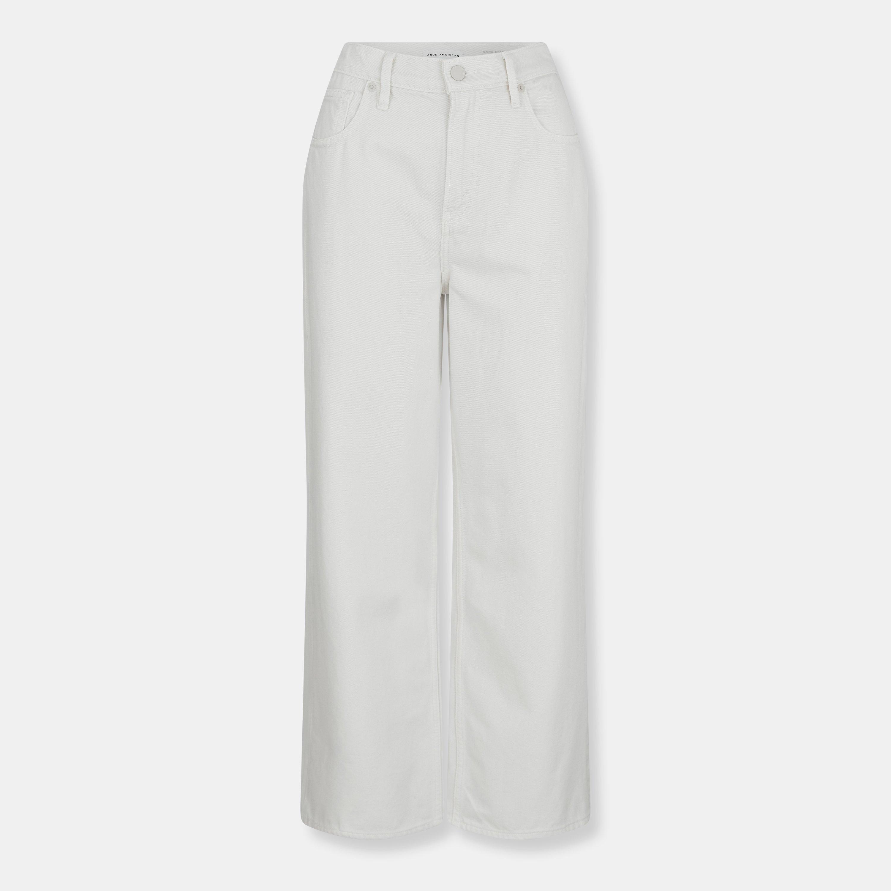 cloud white001 - Good American - Women's Structured Denim Straight Leg Jeans - 1