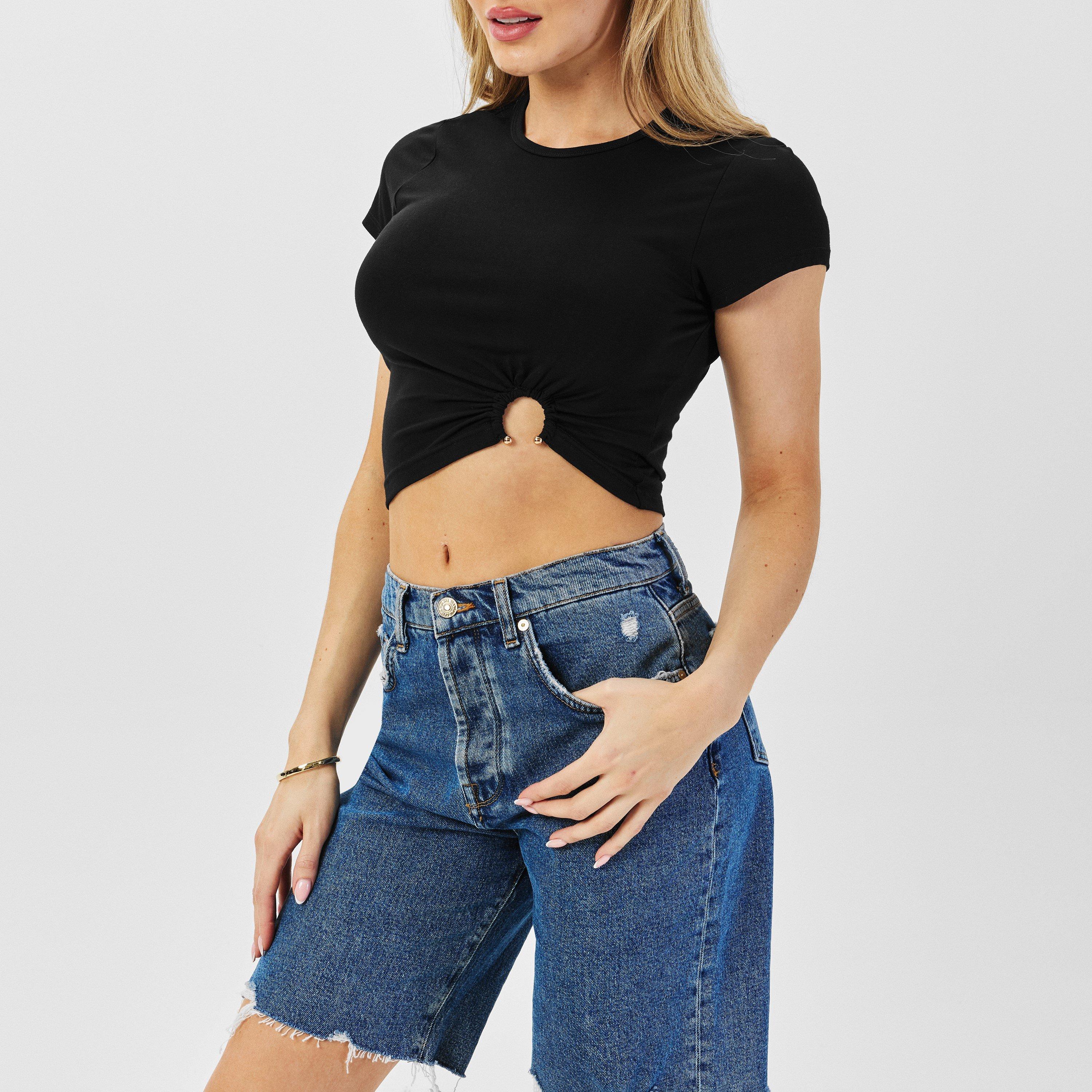 black001 - Good American - Women's Jersey Crop Top - 3