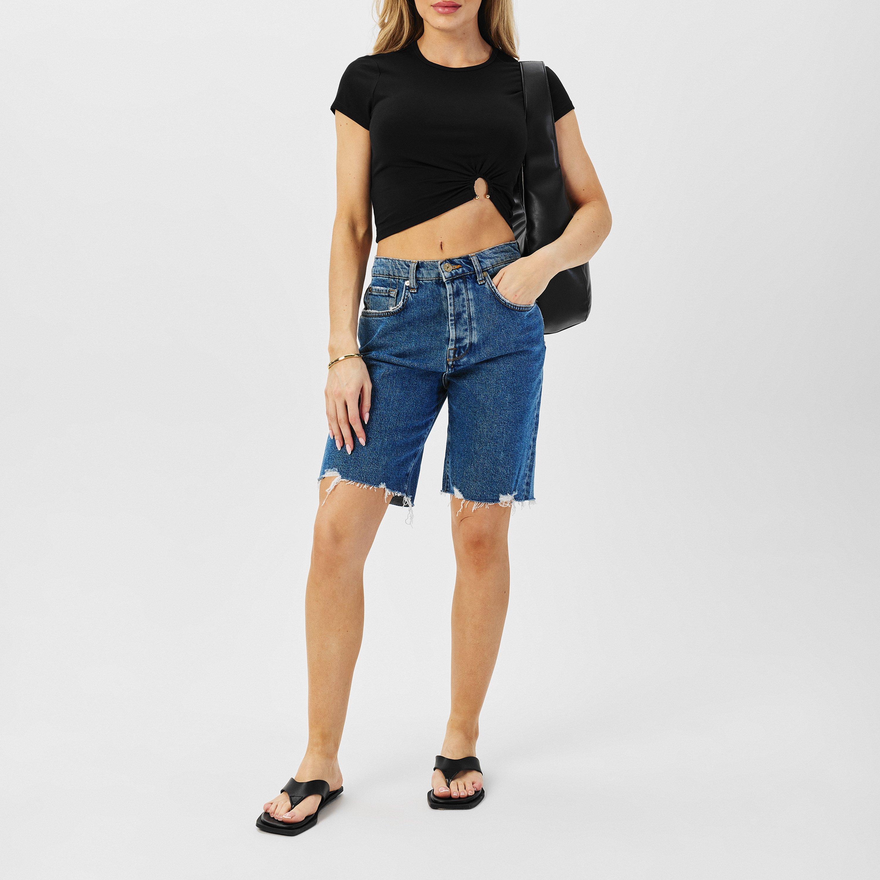 black001 - Good American - Women's Jersey Crop Top - 6