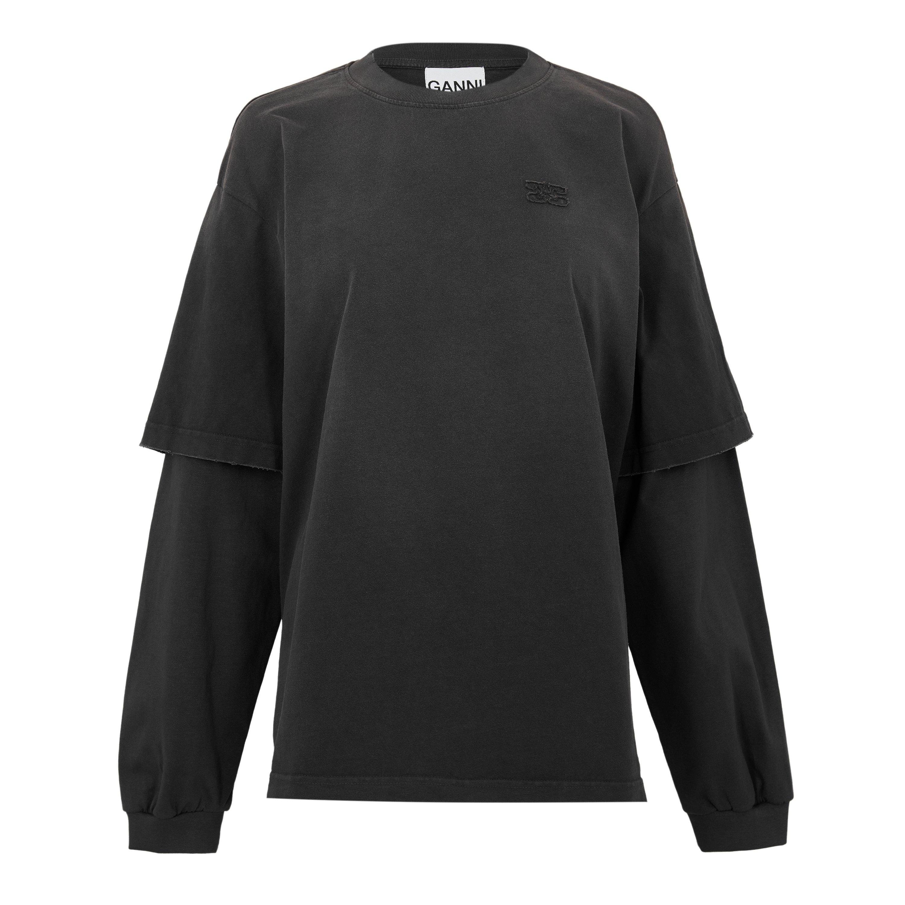 【新品】GANNI Long Sleeve T-shirt Bright White White Animal Print Long-sleeve T-shirt | GANNI