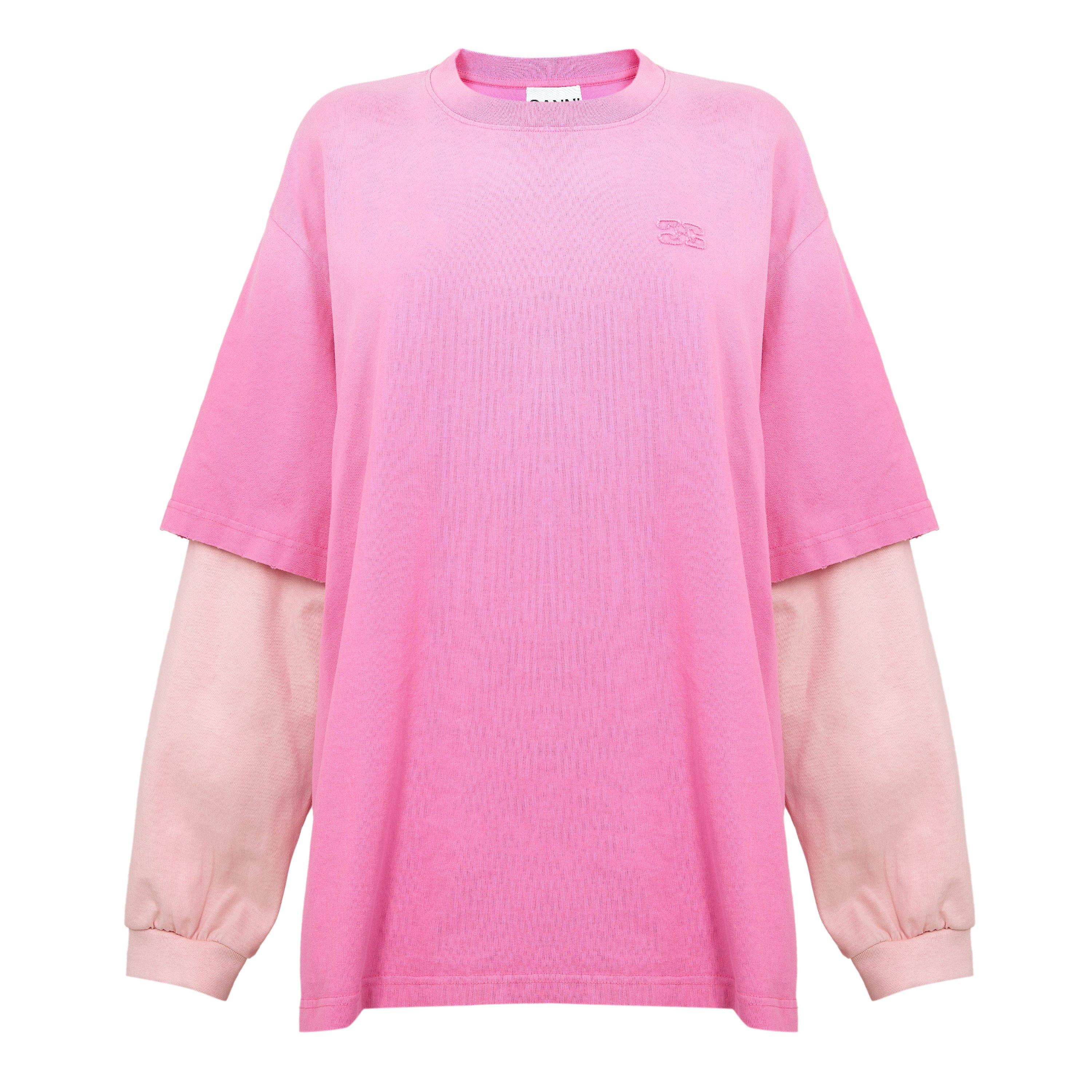 Ganni Women's Long Sleeve T-Shirt - Chalk Pink - Size 8 (34)