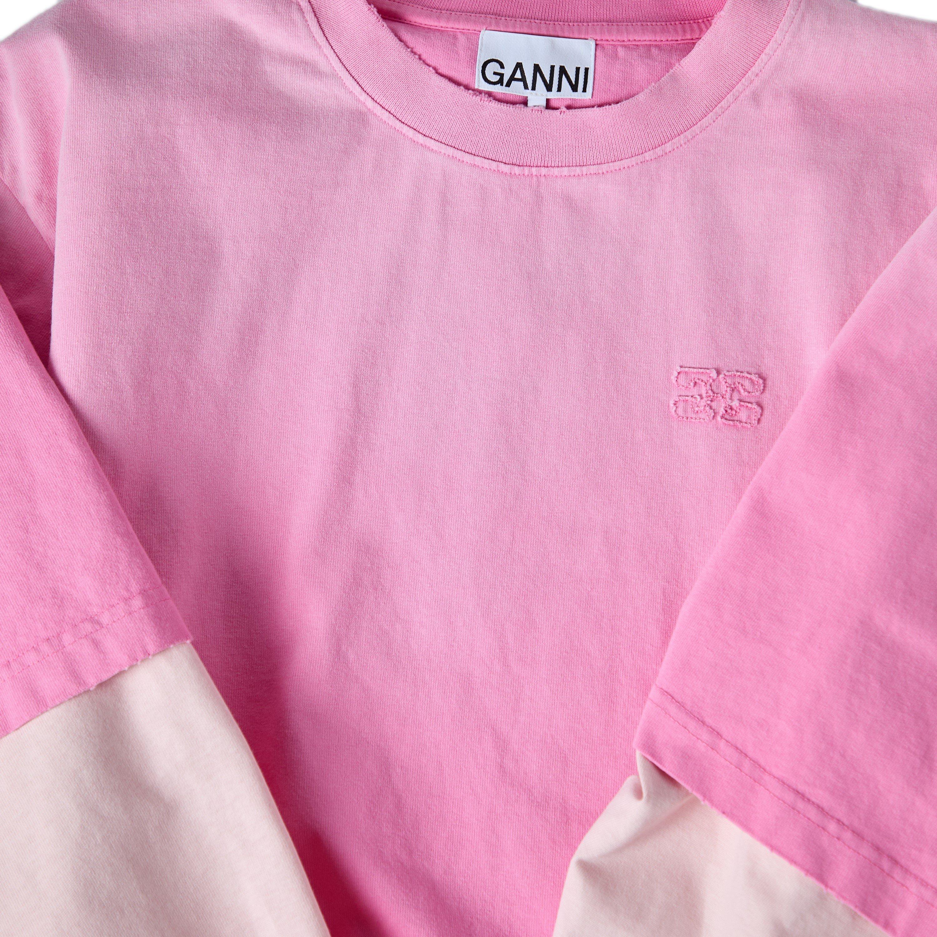 Chalk Pink - Ganni - Ganni Double Tee Ld61 - 5