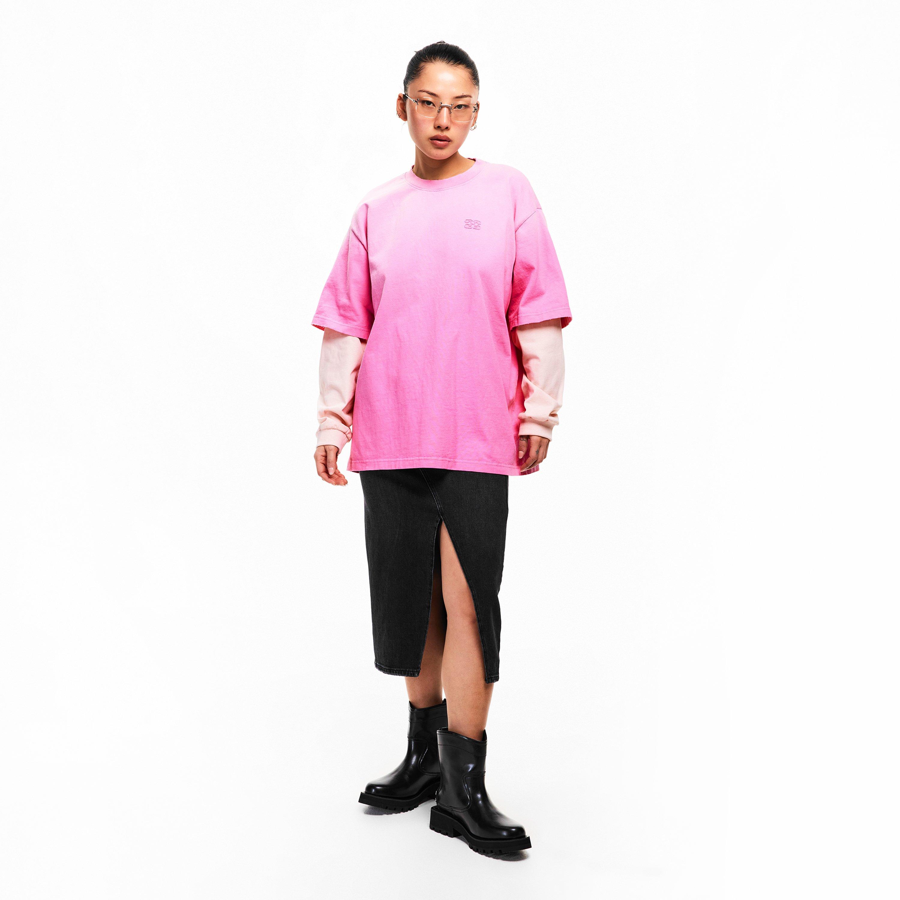 Chalk Pink - Ganni - Ganni Double Tee Ld61 - 6