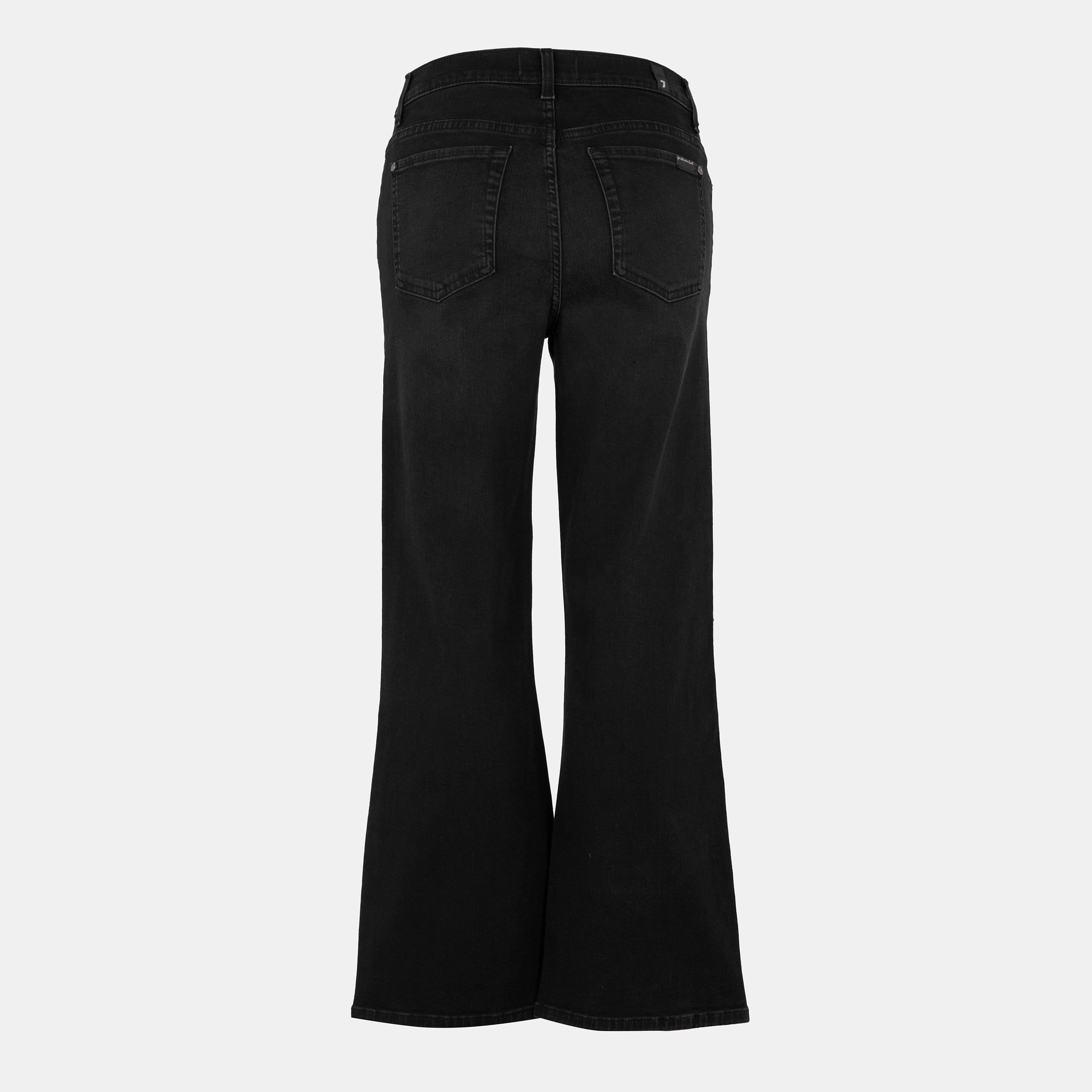 Washed Black - 7 For All Mankind - Women's Cropped Alexa Straight Leg Jeans - 2