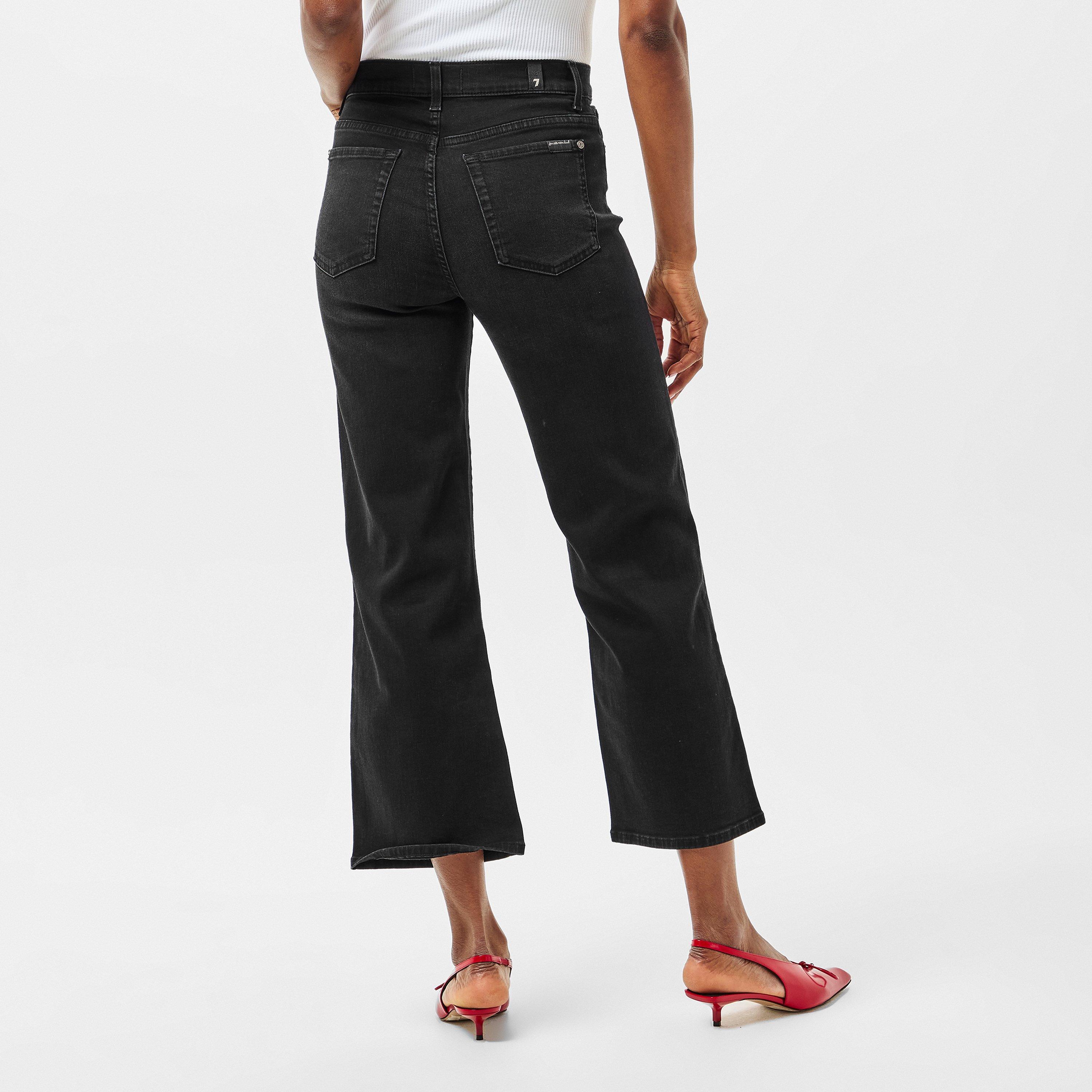 Washed Black - 7 For All Mankind - Women's Cropped Alexa Straight Leg Jeans - 4