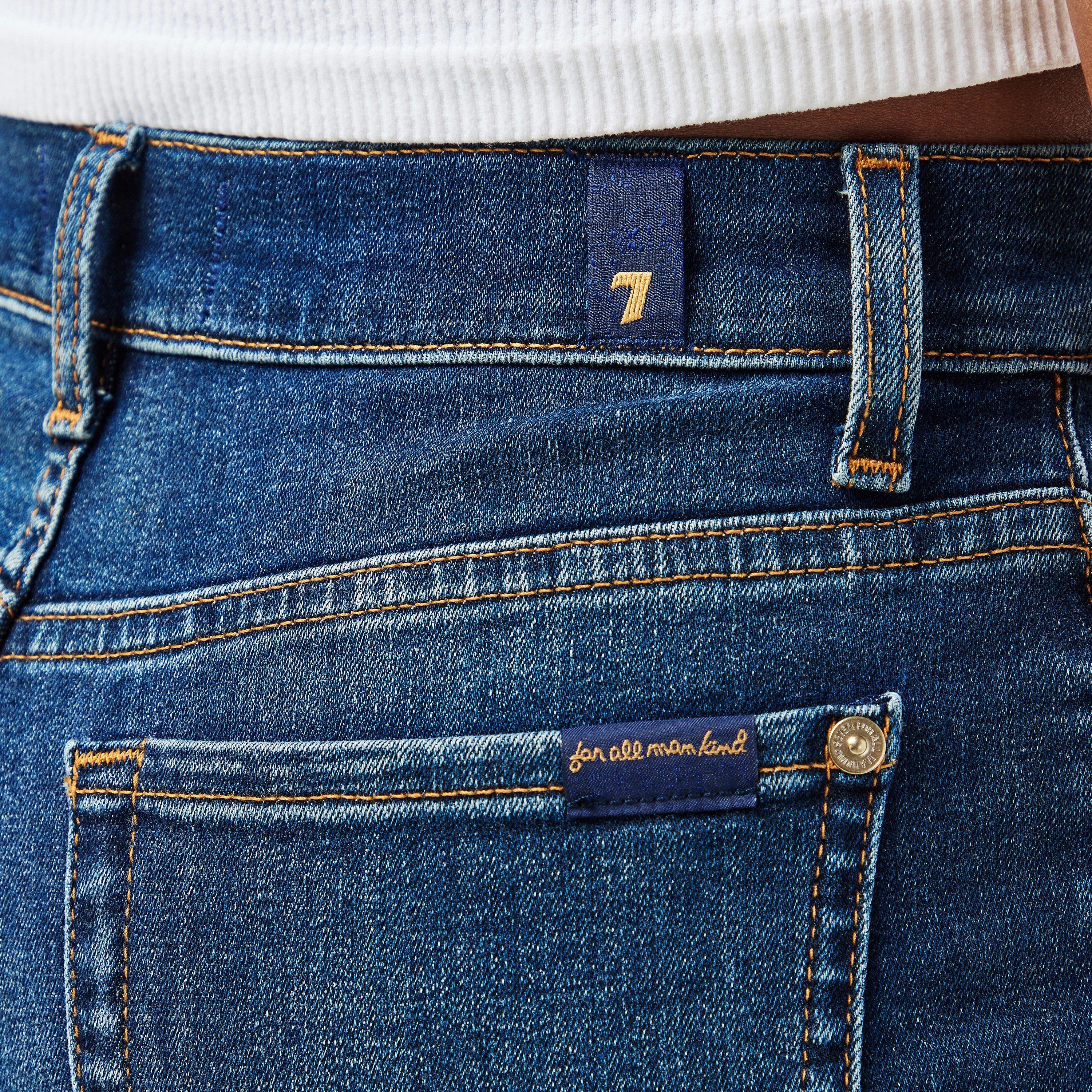 Dark Blue - 7 For All Mankind - Women's Alexa Cropped Mid-Rise Straight Leg Jeans - 5