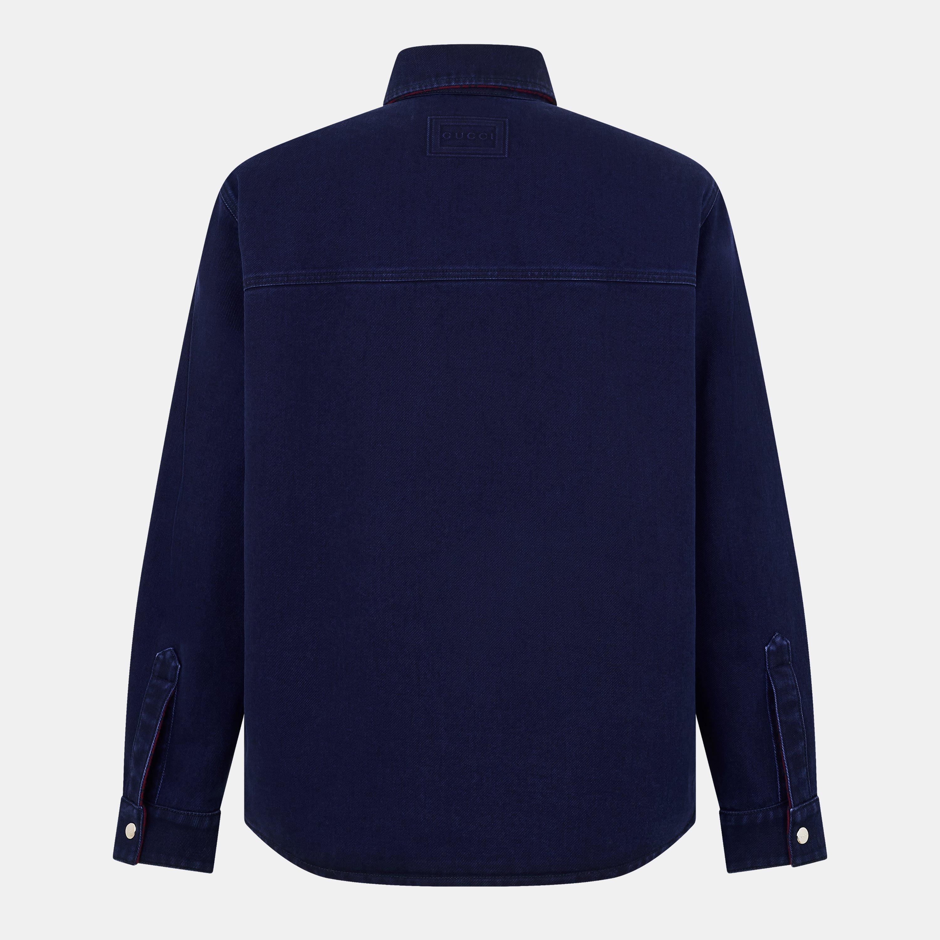Blue - Gucci - Men's Denim Long-Sleeve Shirt - 2