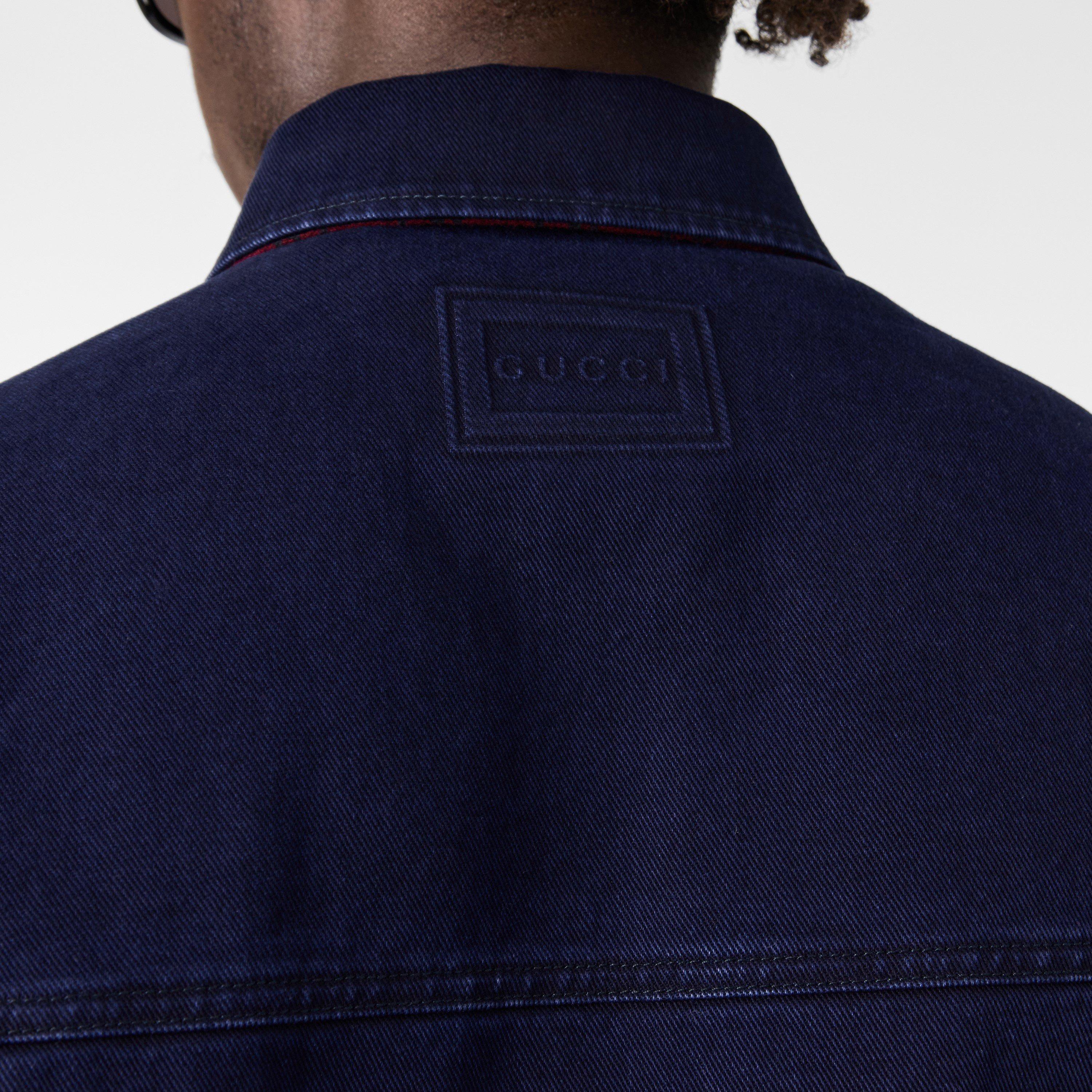 Blue - Gucci - Men's Denim Long-Sleeve Shirt - 5