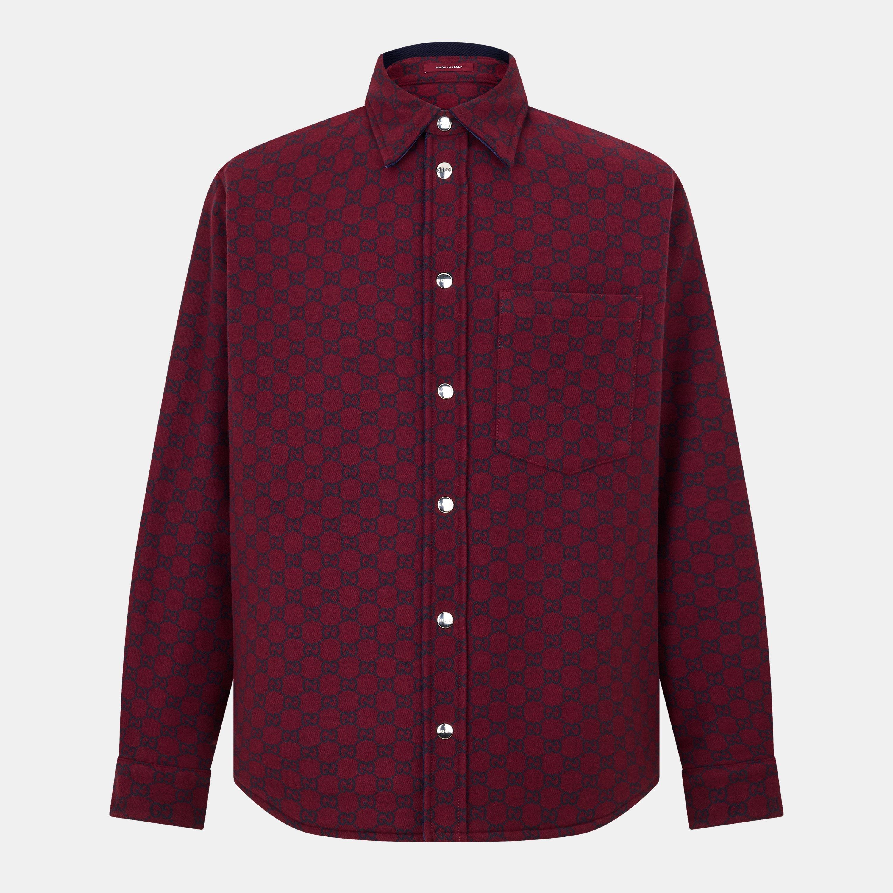 Blue - Gucci - Men's Denim Long-Sleeve Shirt - 6