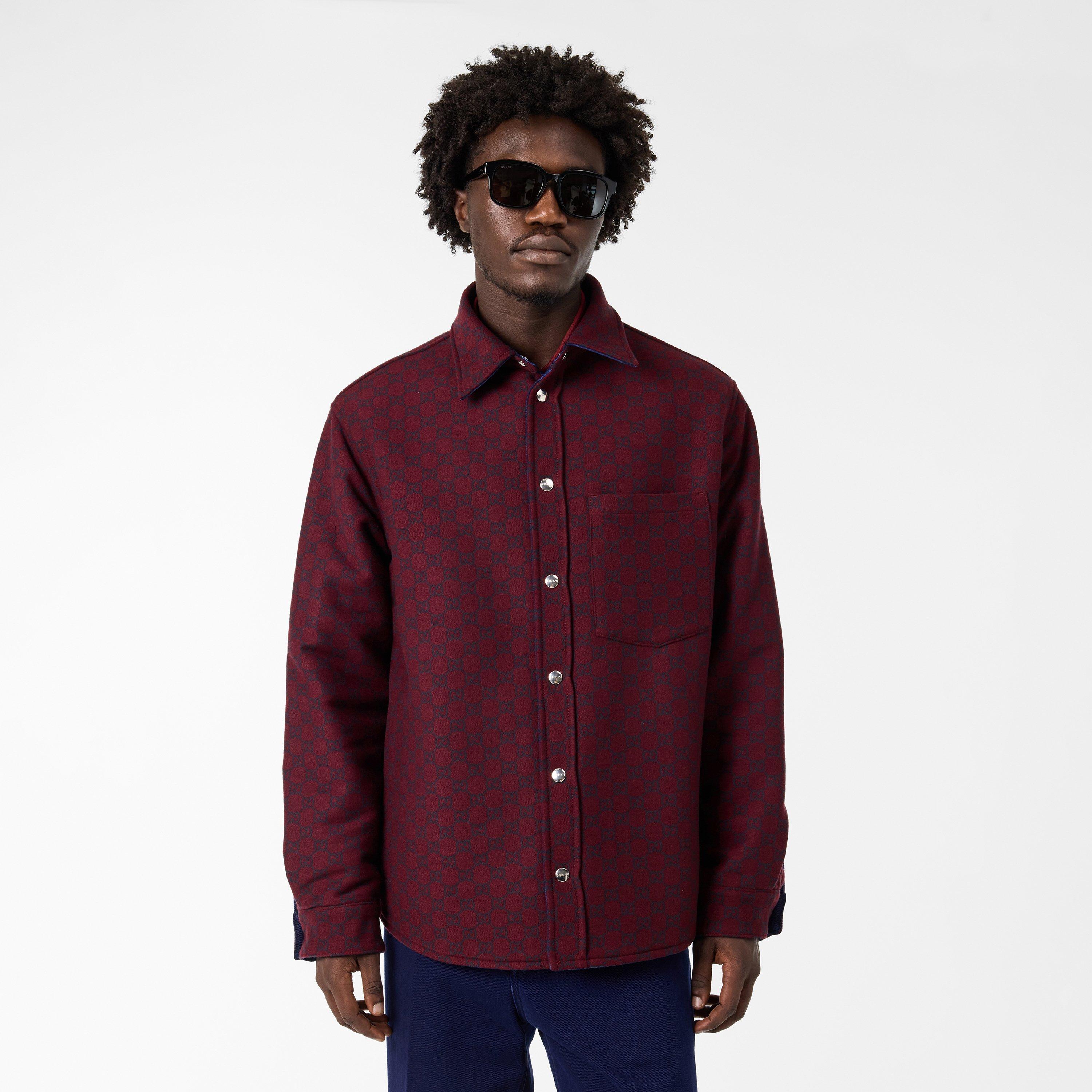 Blue - Gucci - Men's Denim Long-Sleeve Shirt - 8