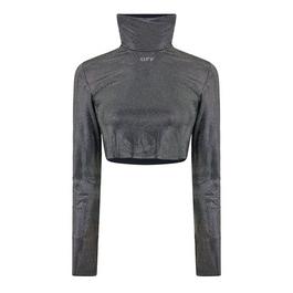 Off White Women's Cropped Long-sleeve Tee