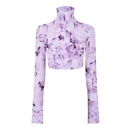 Off White Cropped Long Sleeve Tee