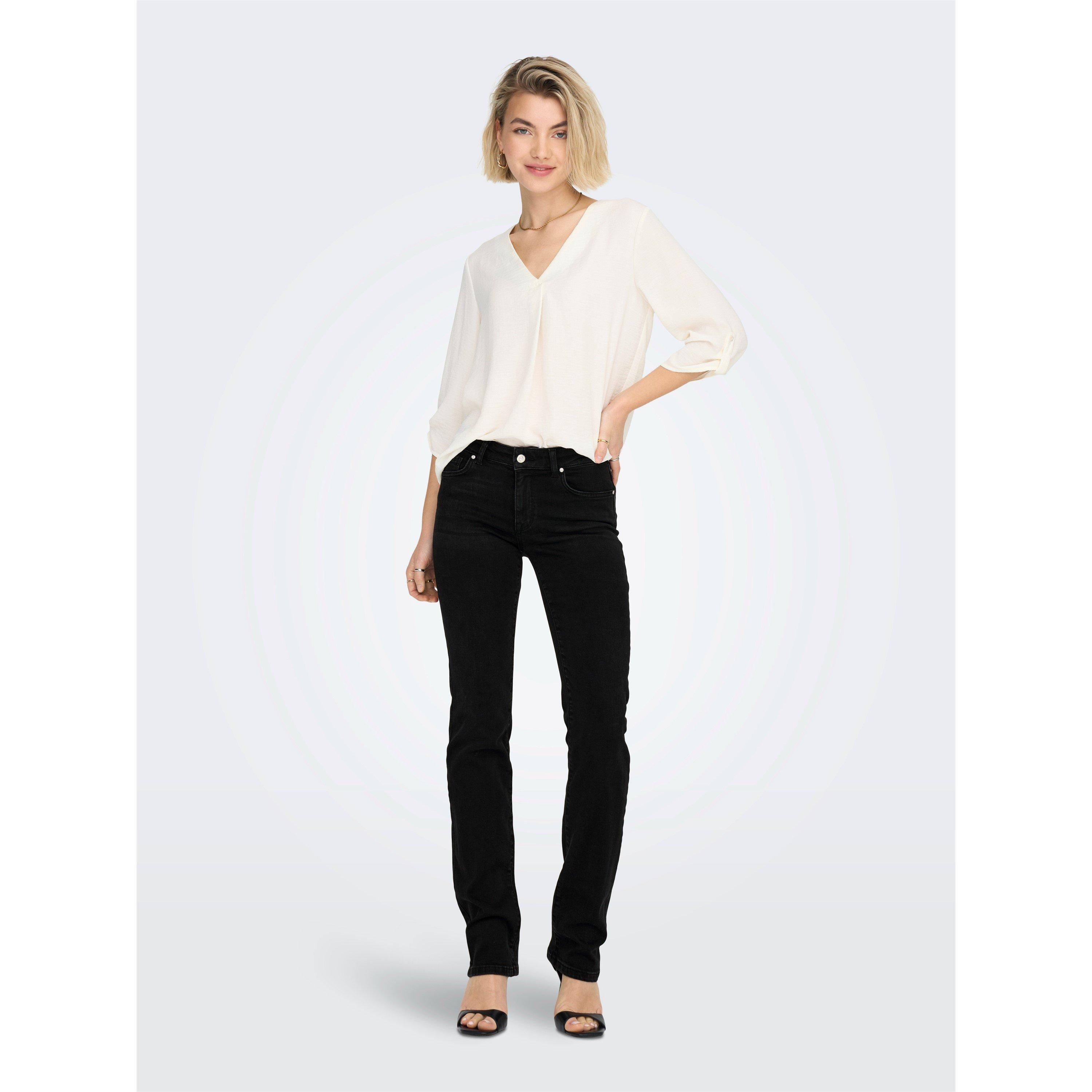 Only Women's Straight Leg Jeans - Washed Black