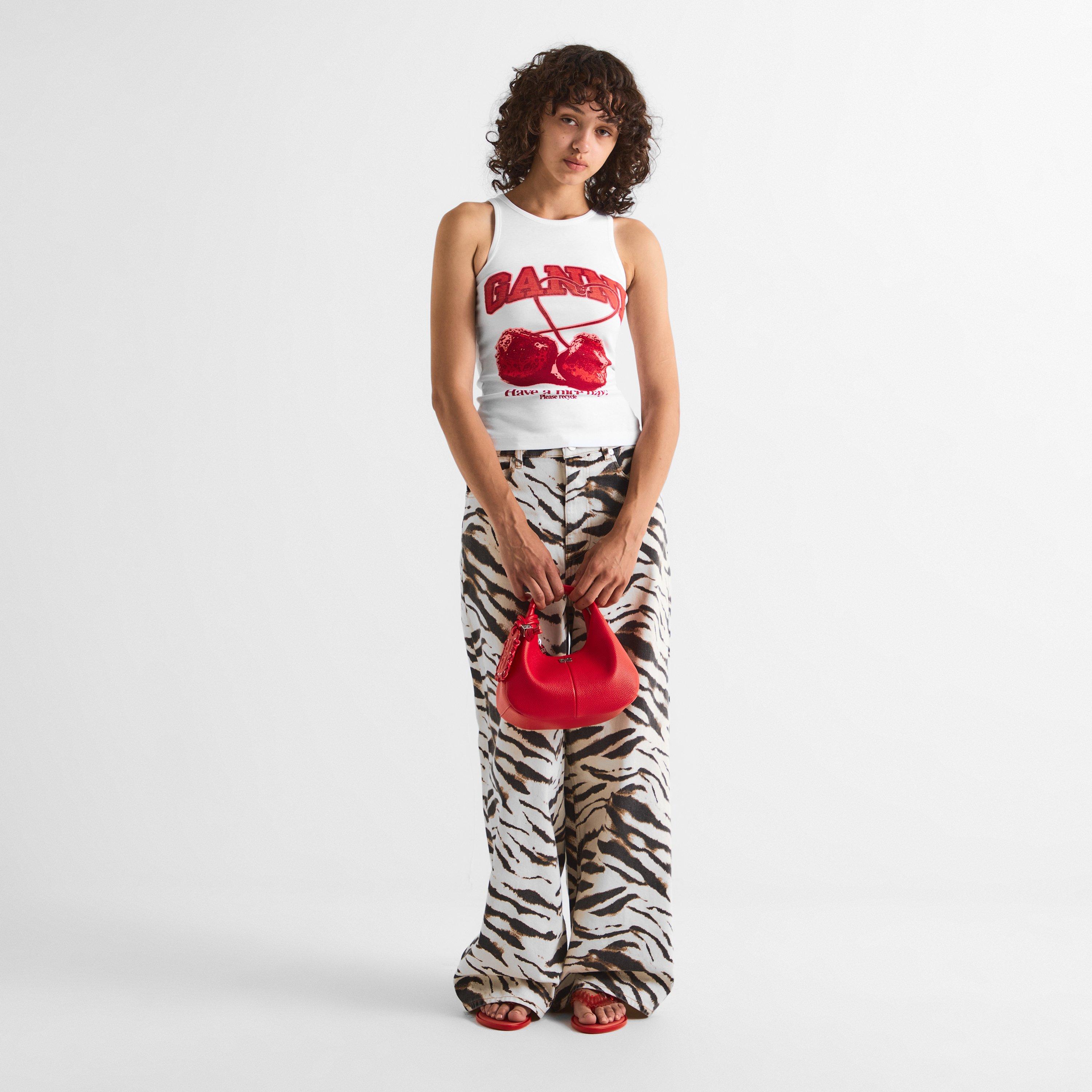 White - Ganni - Women's Tank Cherry Vest - 6