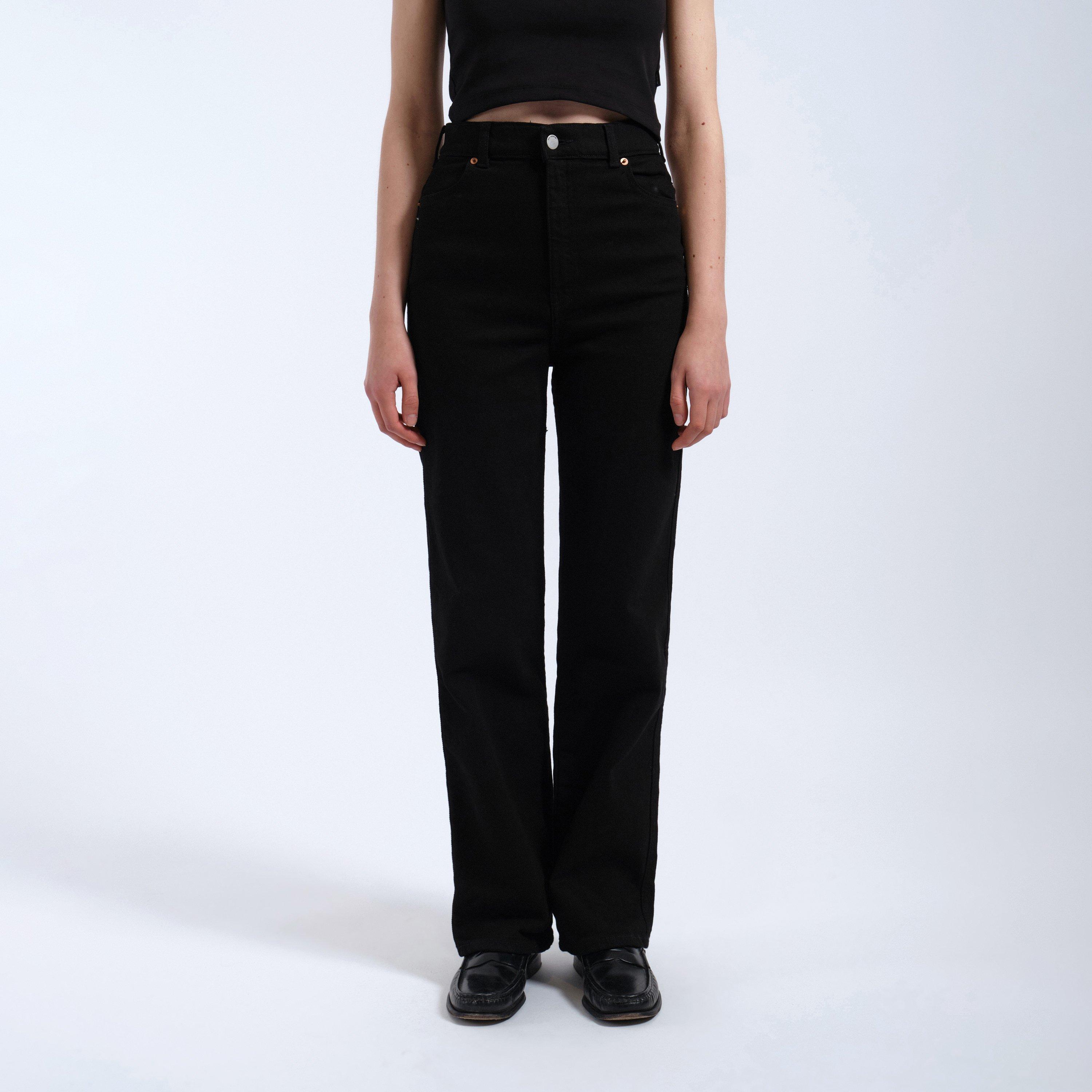 Dr Denim Moxy Straight - High Stretch Jeans In Solid Black