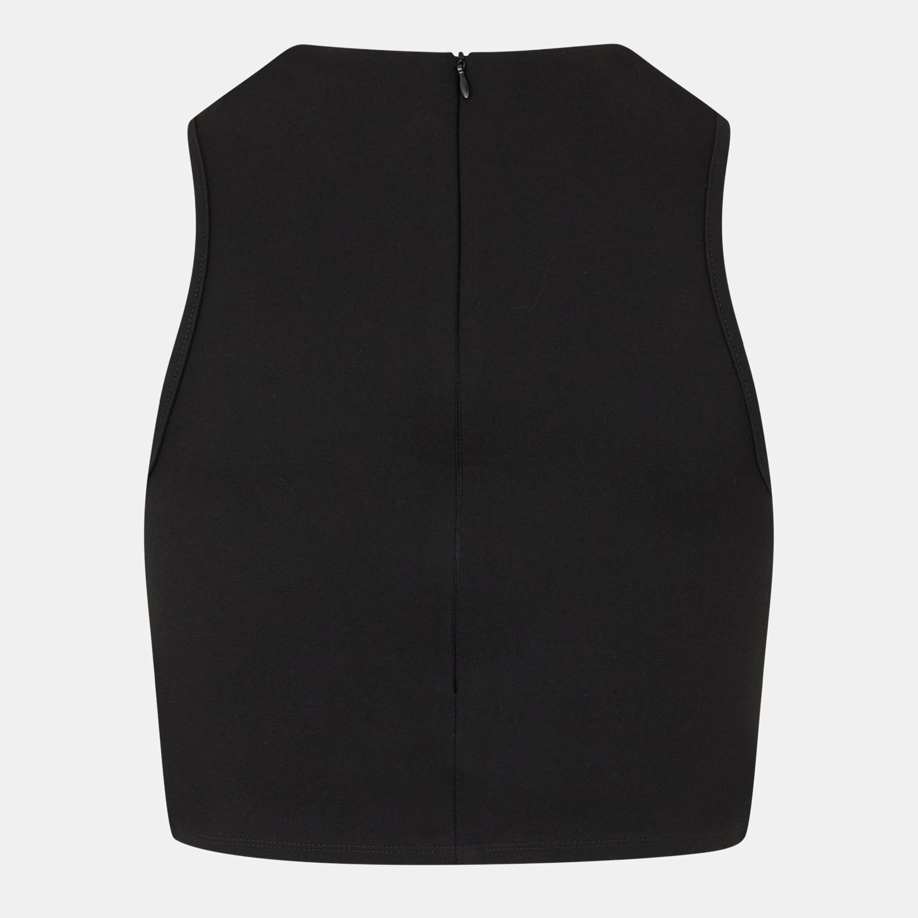 Black - Jack Wills - Ponte Cut-Out Racerback Vest - 2