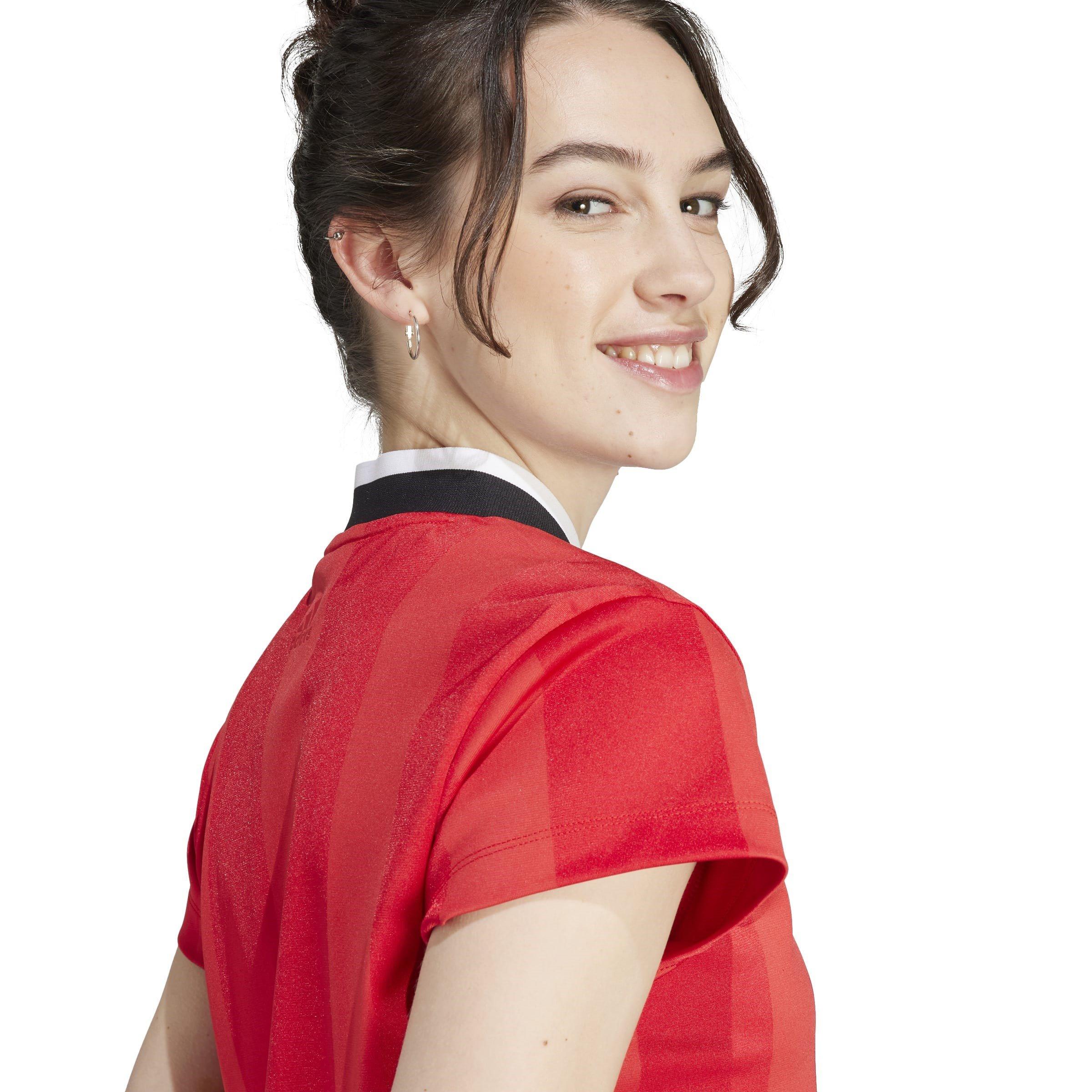 Rot - adidas - Tiro Colorblock Crop T-Shirt Womens - 6