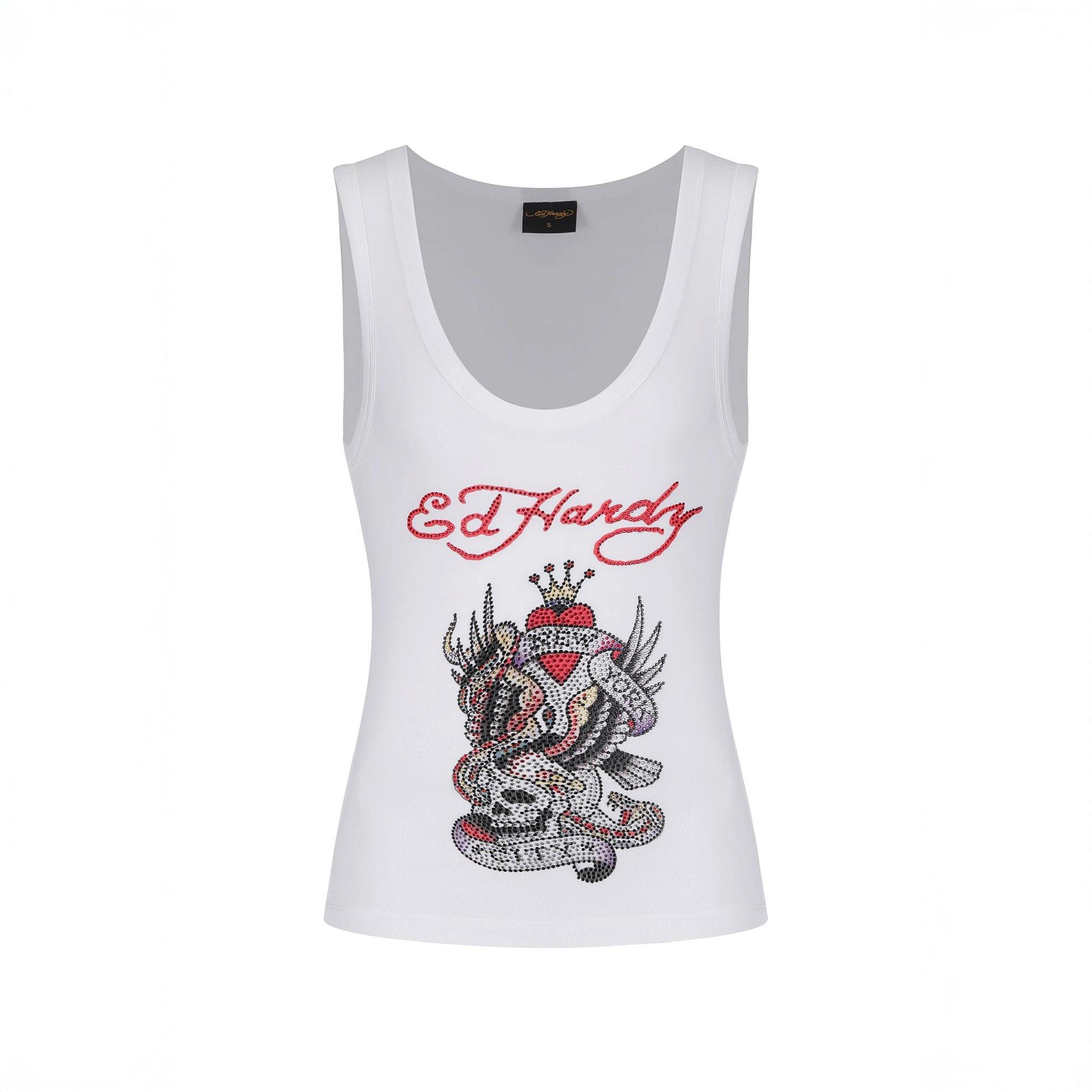 White - Ed Hardy - Women's NYC Crop Top - 4