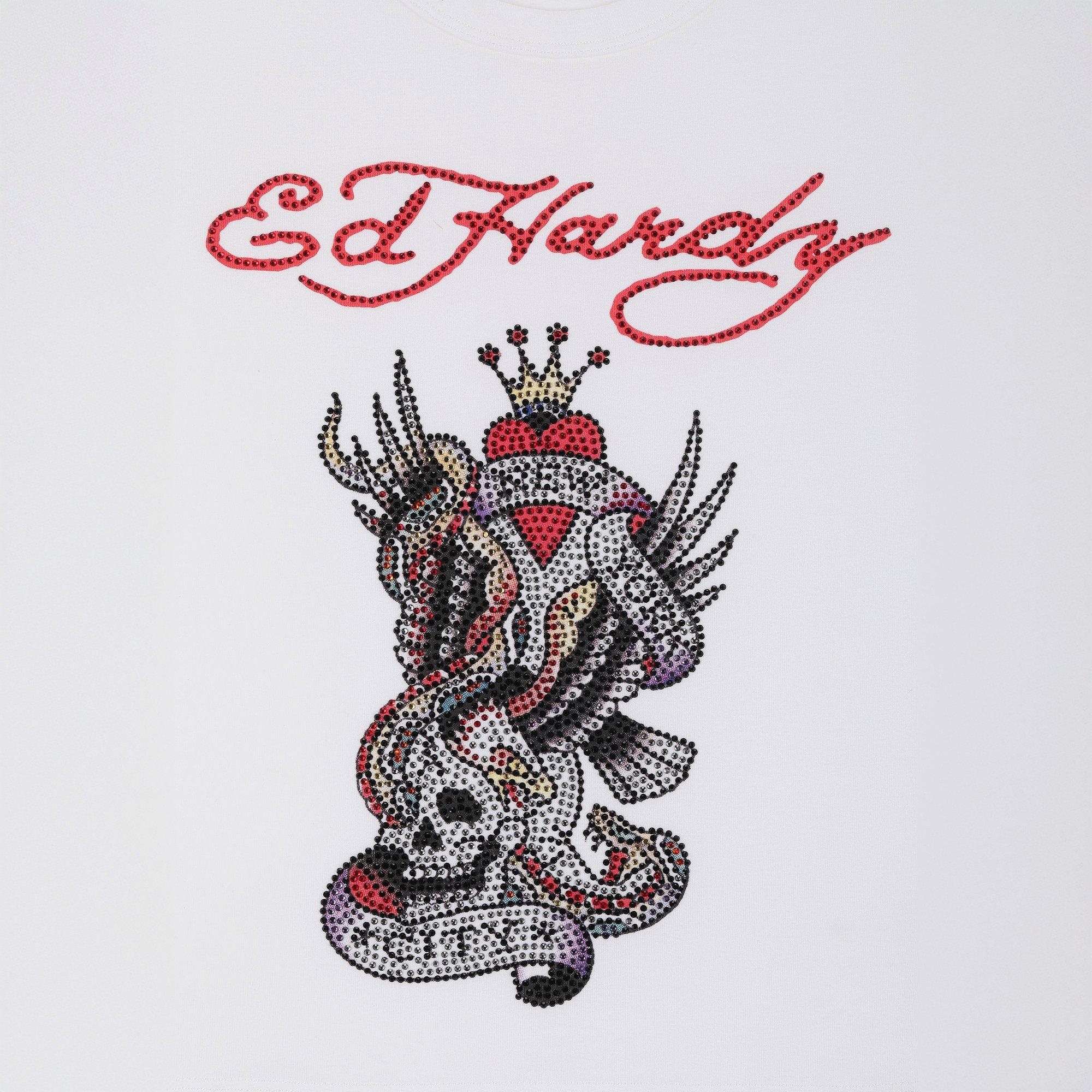 White - Ed Hardy - Women's NYC Crop Top - 3