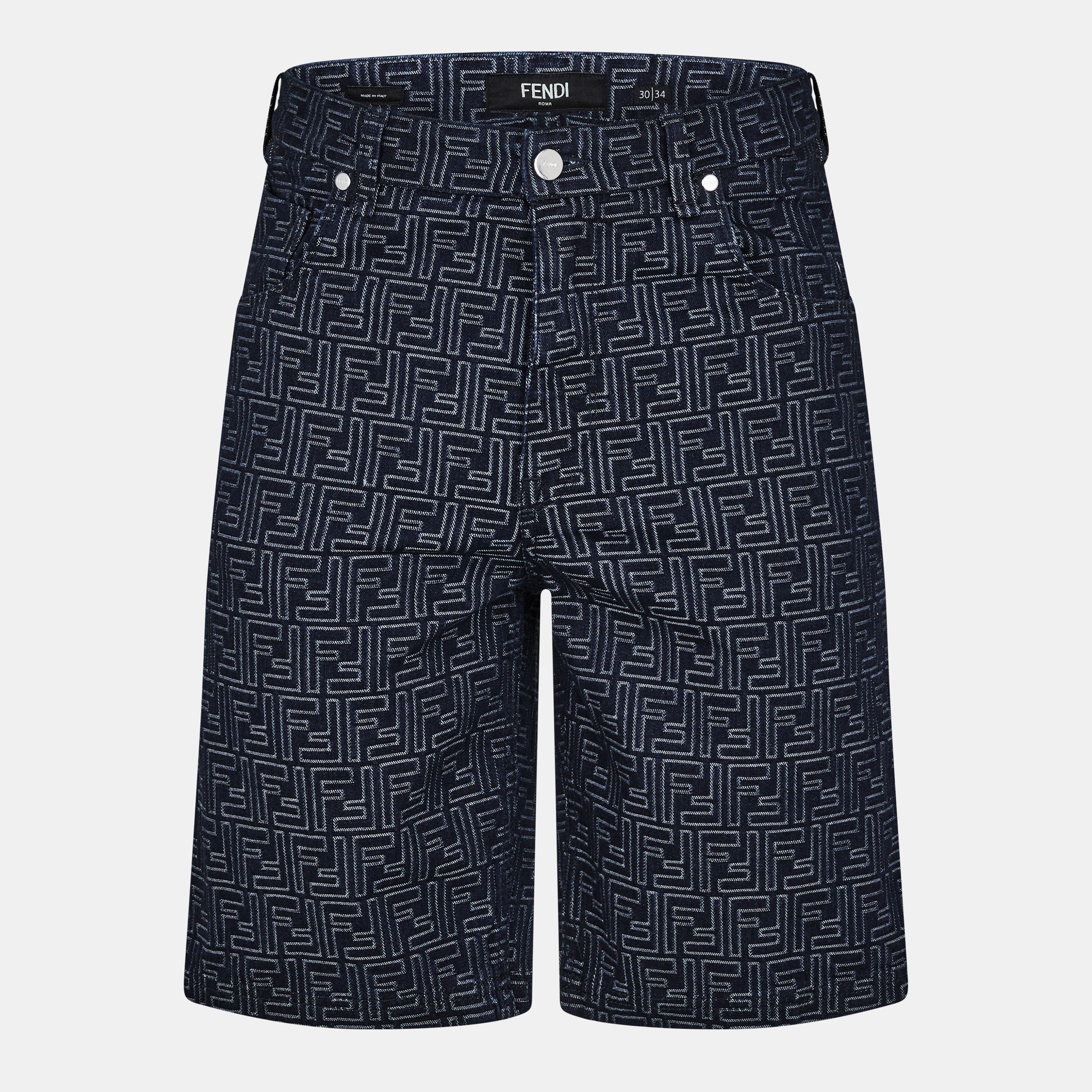 Fendi Men's Tailored Denim Shorts - Blue - Medium