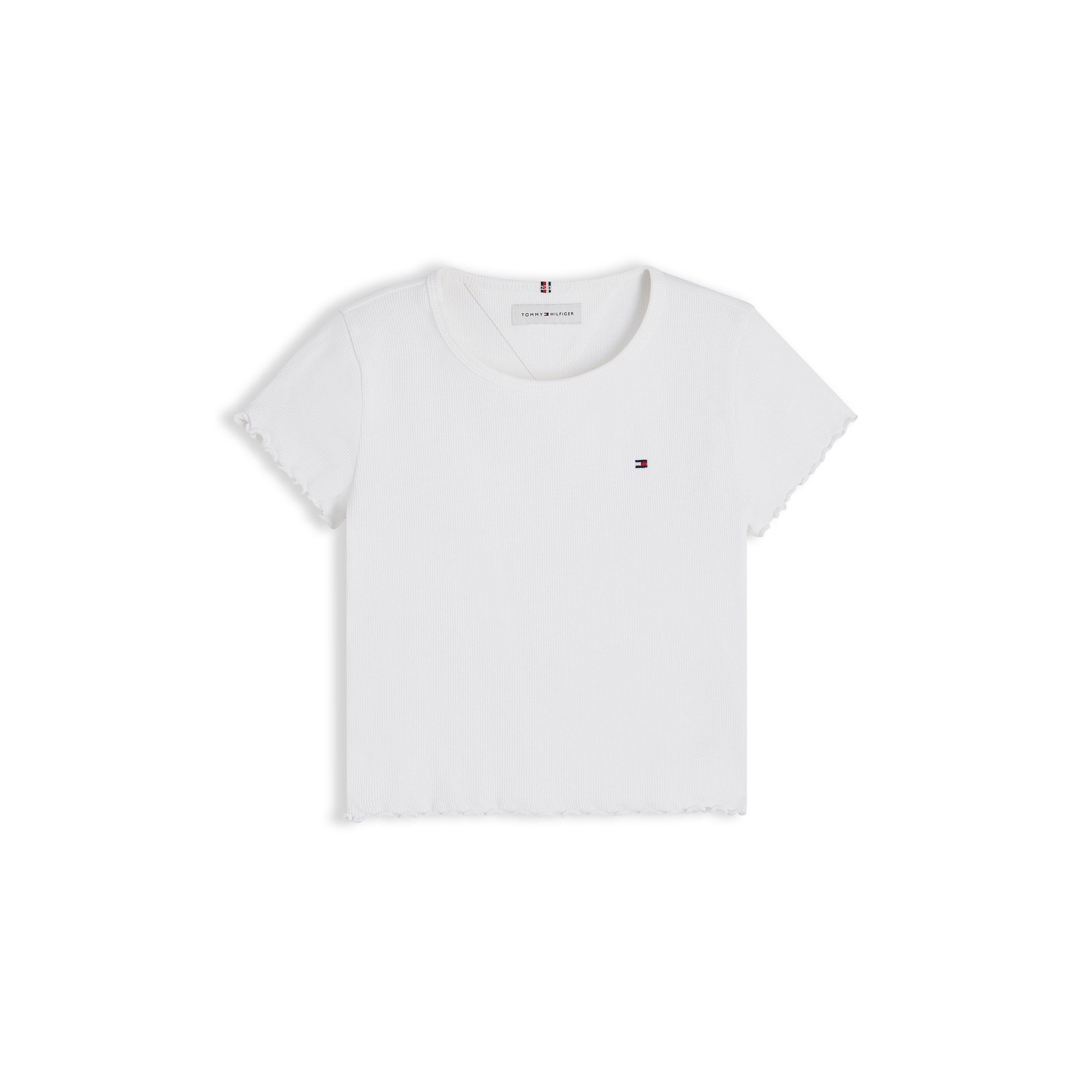 Tommy Hilfiger Girls Essential Rib Top Ss - White Ybr - 16Y