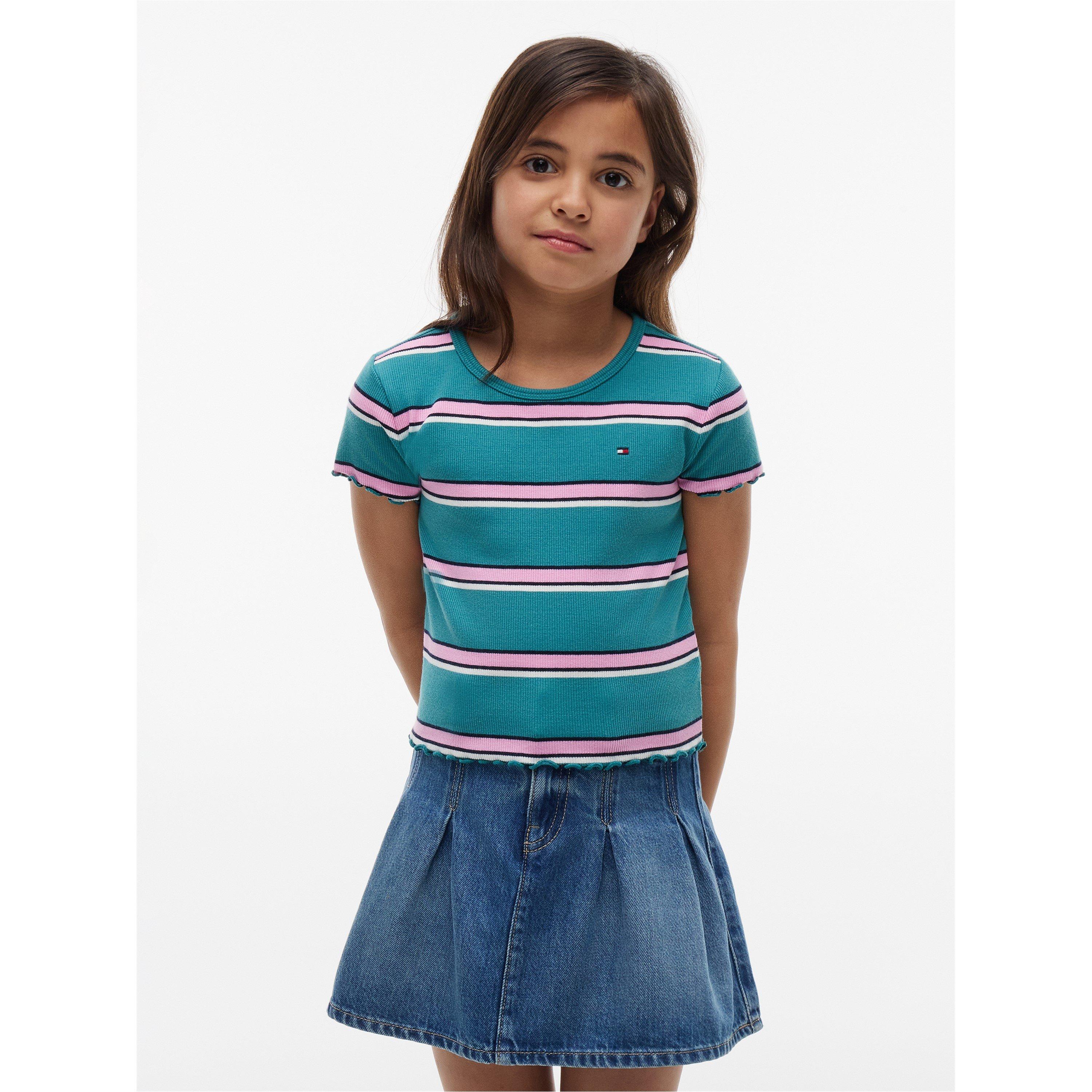 Teal Stripe CT3 - Tommy Hilfiger - Essential Rib Top Ss - 2