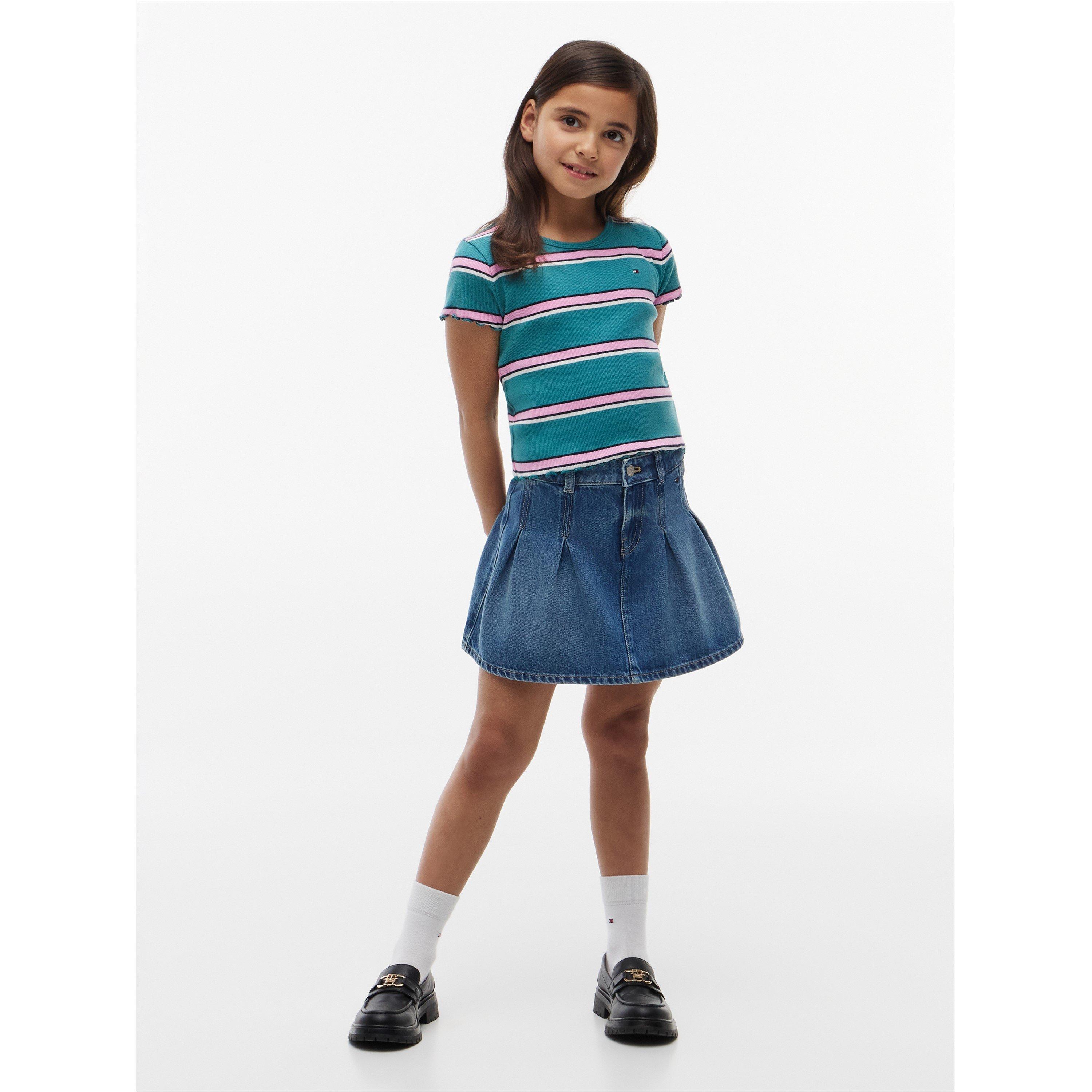 Teal Stripe CT3 - Tommy Hilfiger - Essential Rib Top Ss - 3