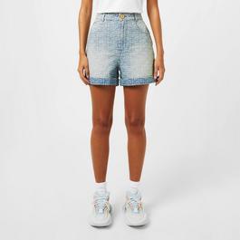 Balmain Monogram Denim Shorts