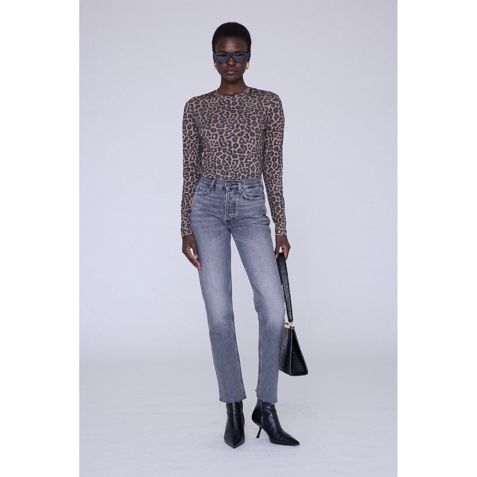PRINT - Anine Bing - Women's Sylvie Wool Long-Sleeve Slim-Fit T-Shirt - 1
