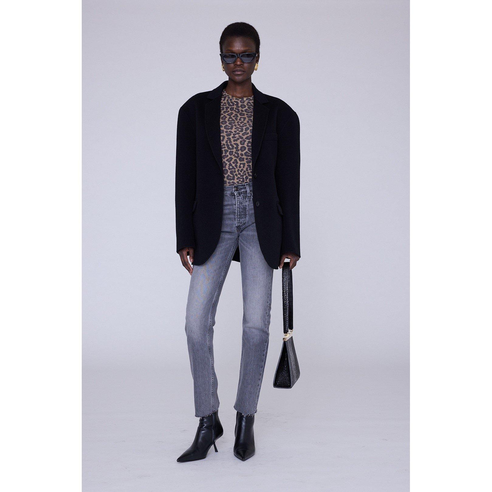 PRINT - Anine Bing - Women's Sylvie Wool Long-Sleeve Slim-Fit T-Shirt - 2