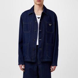Prada Triangle Logo Denim Overshirt