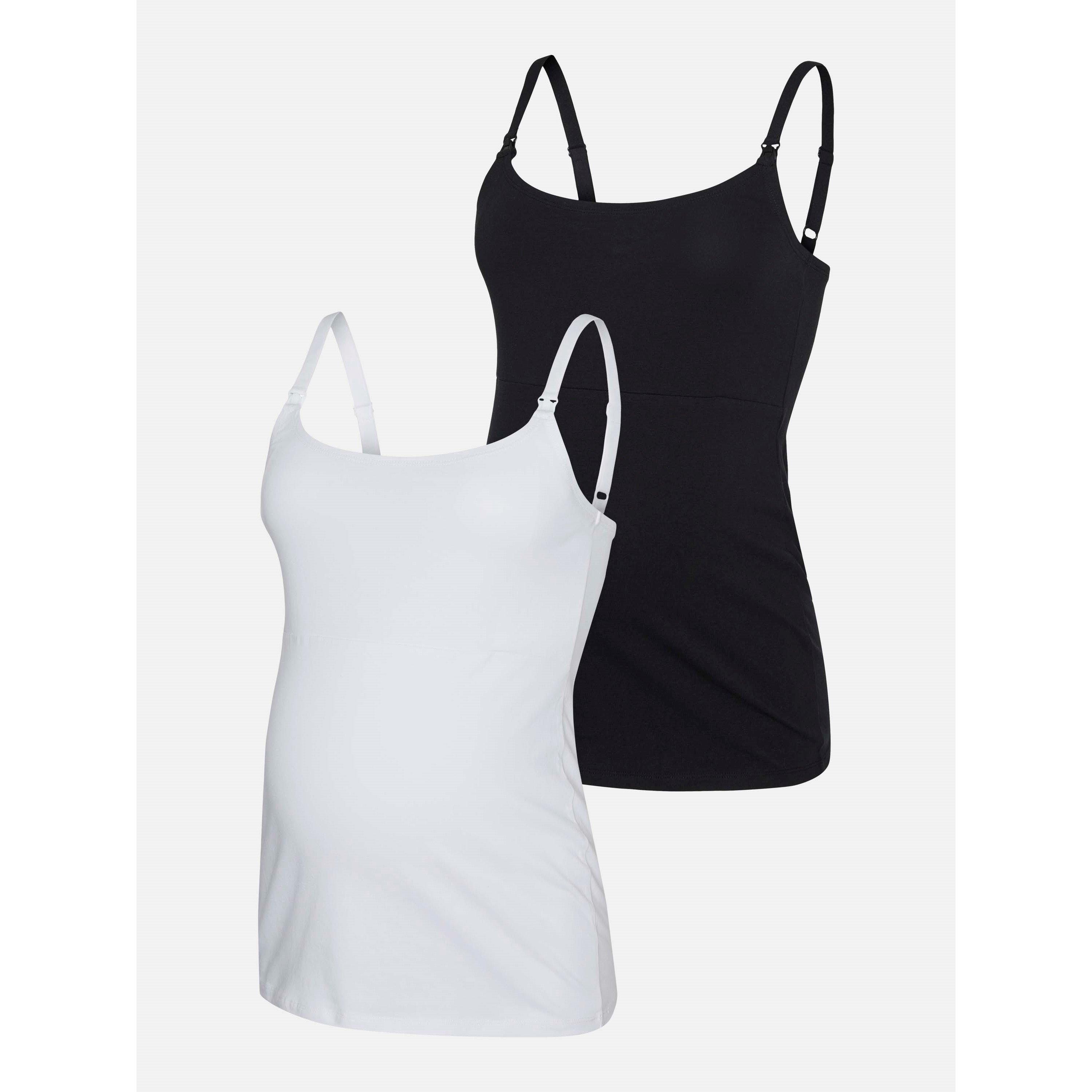 Black - Mamalicious - Maternity 2-Pack Strap Nursing Vests - 1