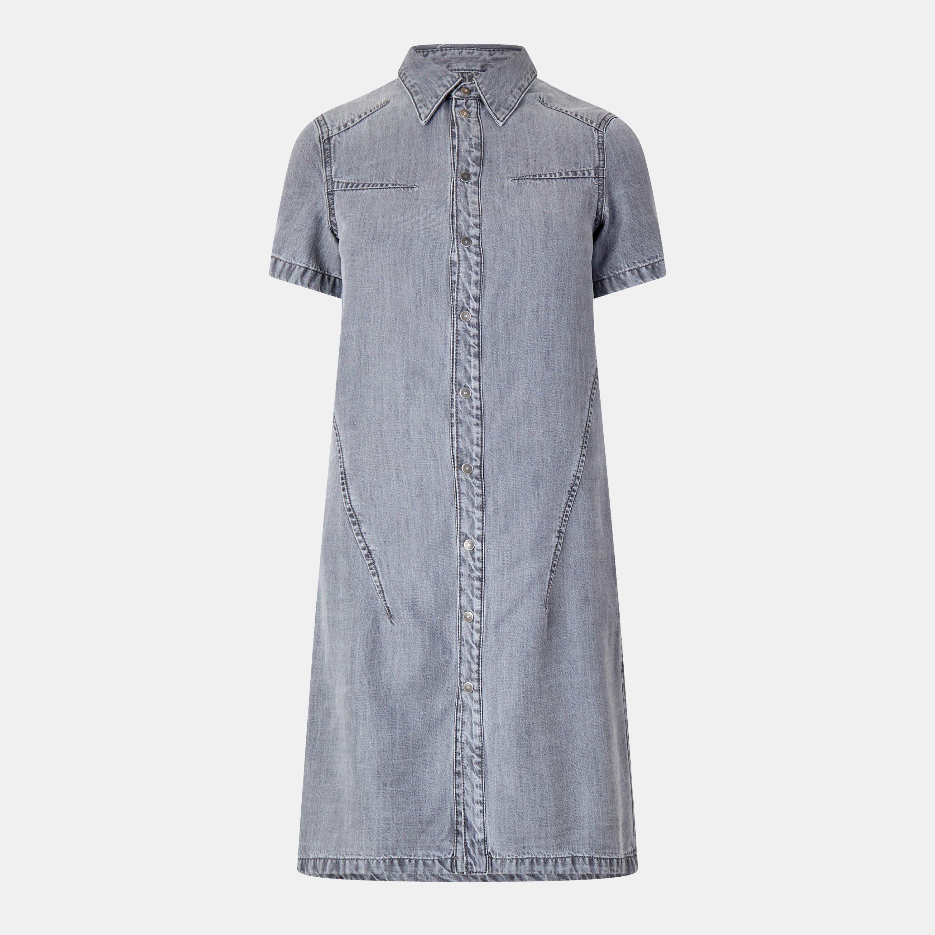Black/Grey Denm - Diesel - Women's Short Sleeve Dress Shirt - 1