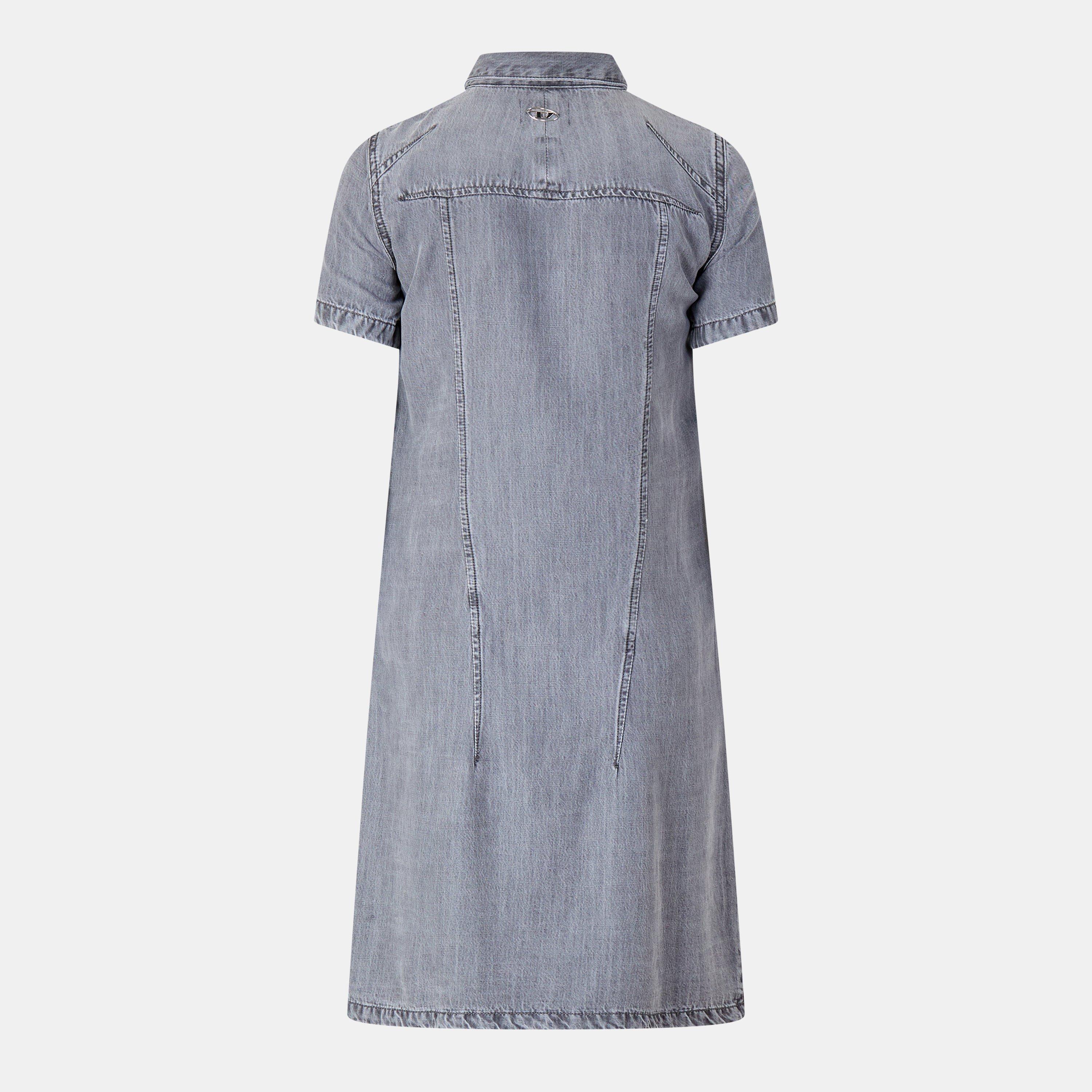 Black/Grey Denm - Diesel - Women's Short-Sleeve Dress Shirt - 2