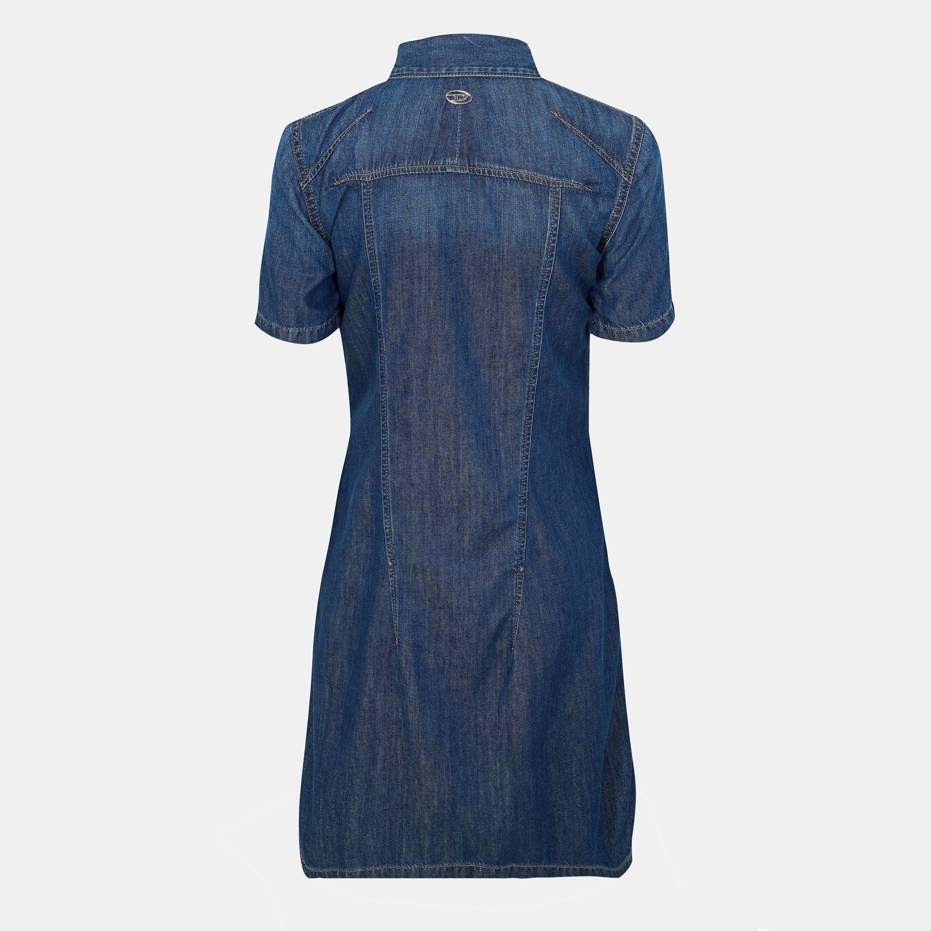 Blue Denim - Diesel - Women's Short Sleeve Dress Shirt - 2