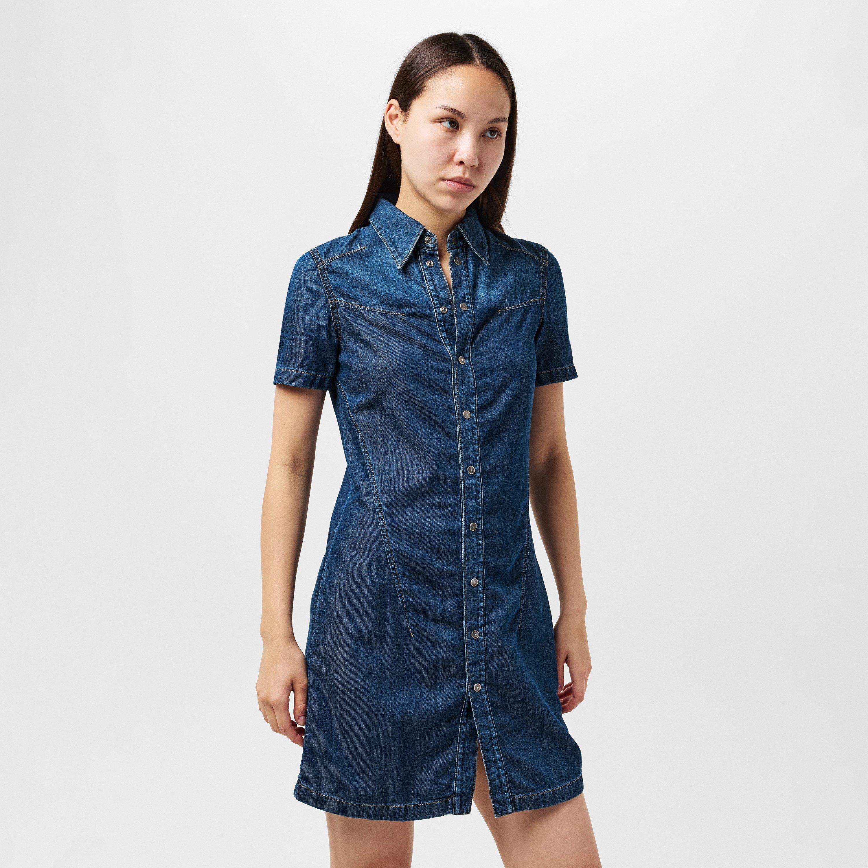 Blue Denim - Diesel - Women's Short Sleeve Dress Shirt - 3