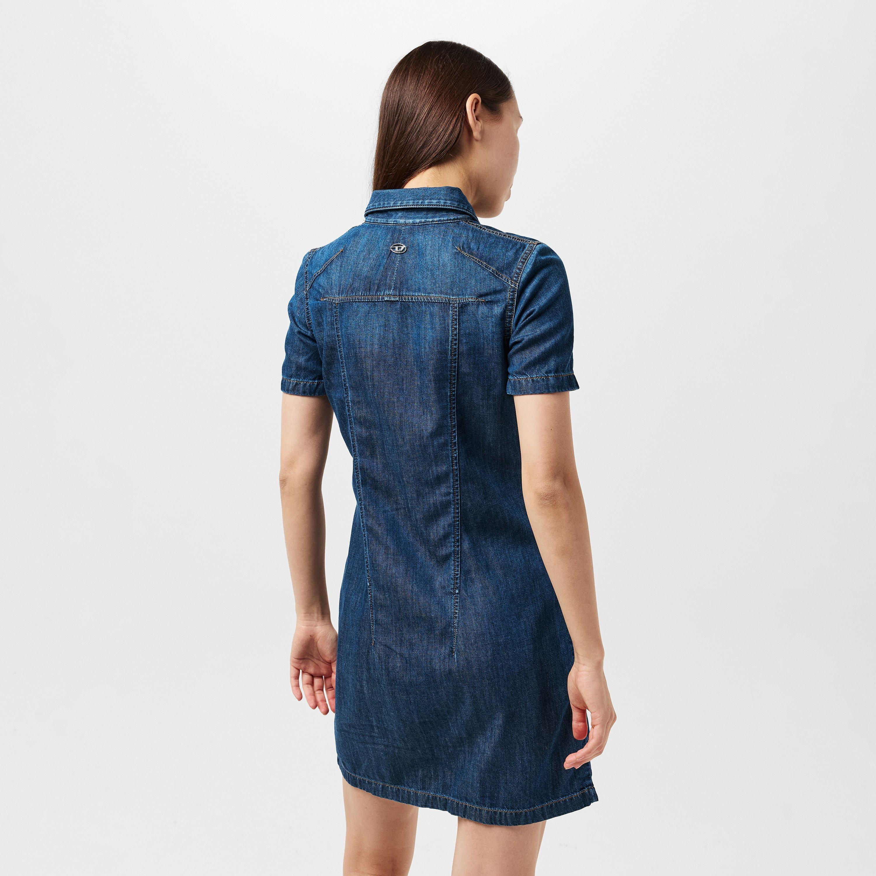 Blue Denim - Diesel - Women's Short Sleeve Dress Shirt - 4
