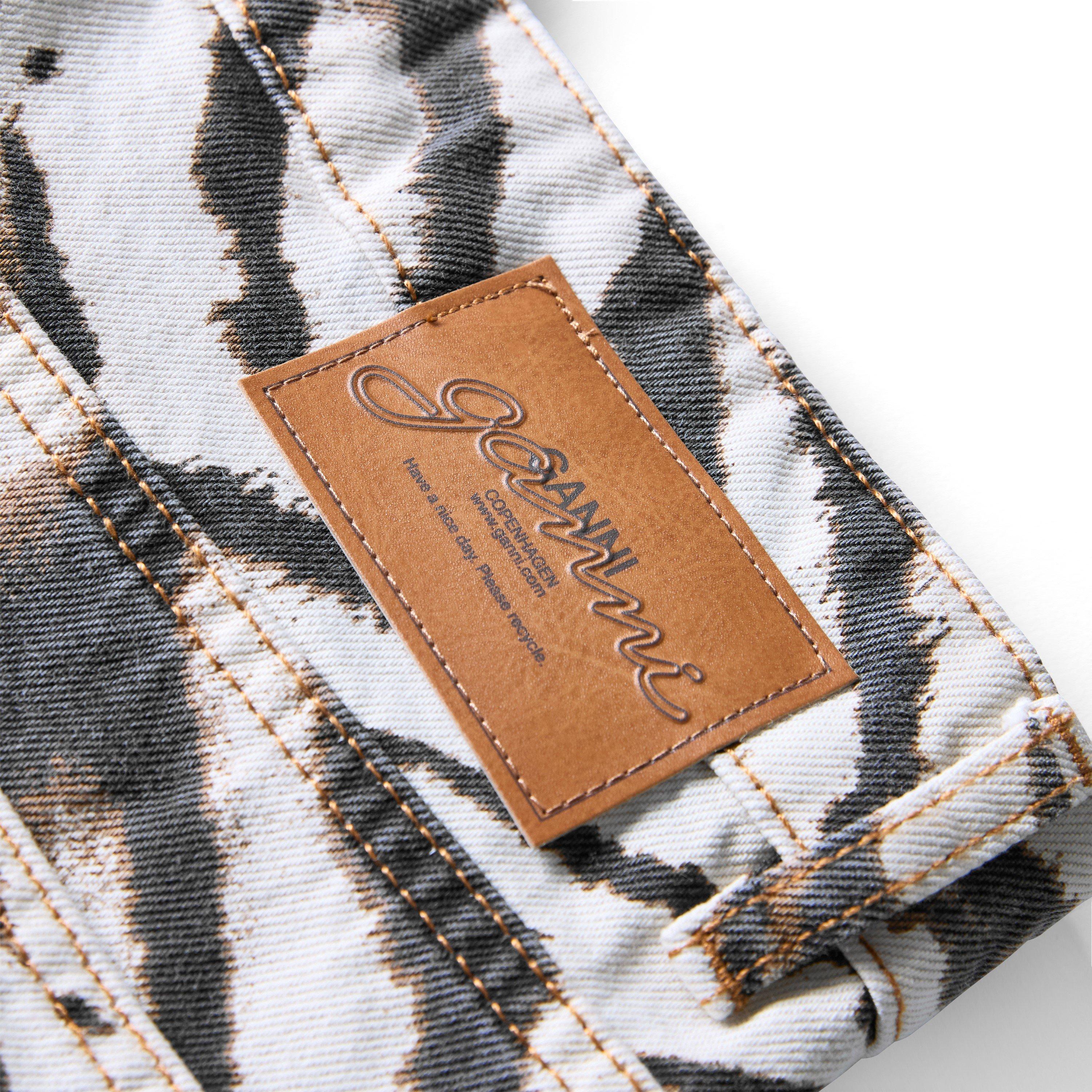 Egret - Ganni - Women's Print Denim Lari Straight Leg Jeans - 3